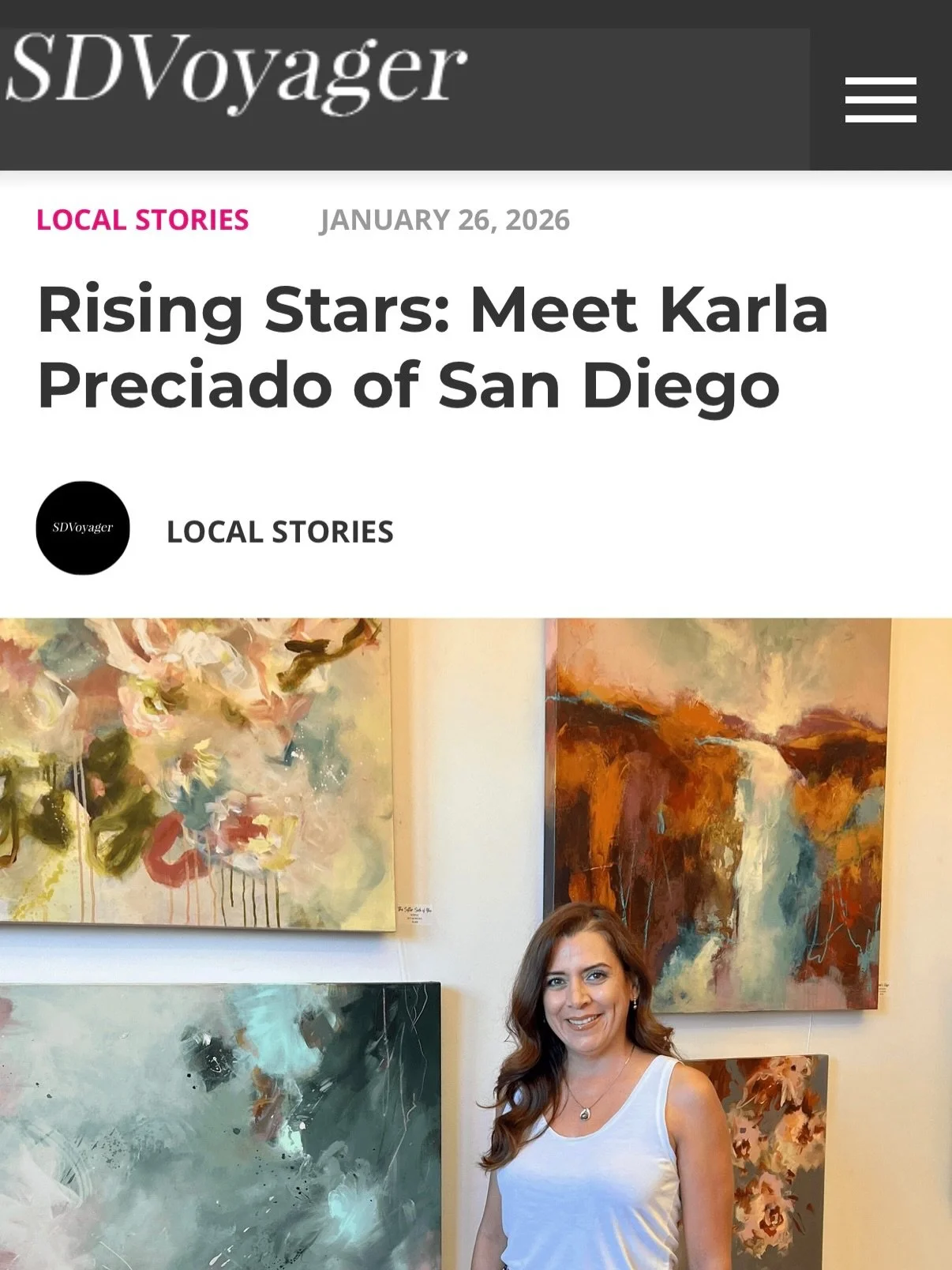 Little artist moment 🥹✨
I was recently interviewed by SD Voyager, and we talked all things art, creativity, inspiration, challenges and my journey as an abstract nature painter.
If you&rsquo;ve ever wondered who&rsquo;s behind the paintings&mdash;or