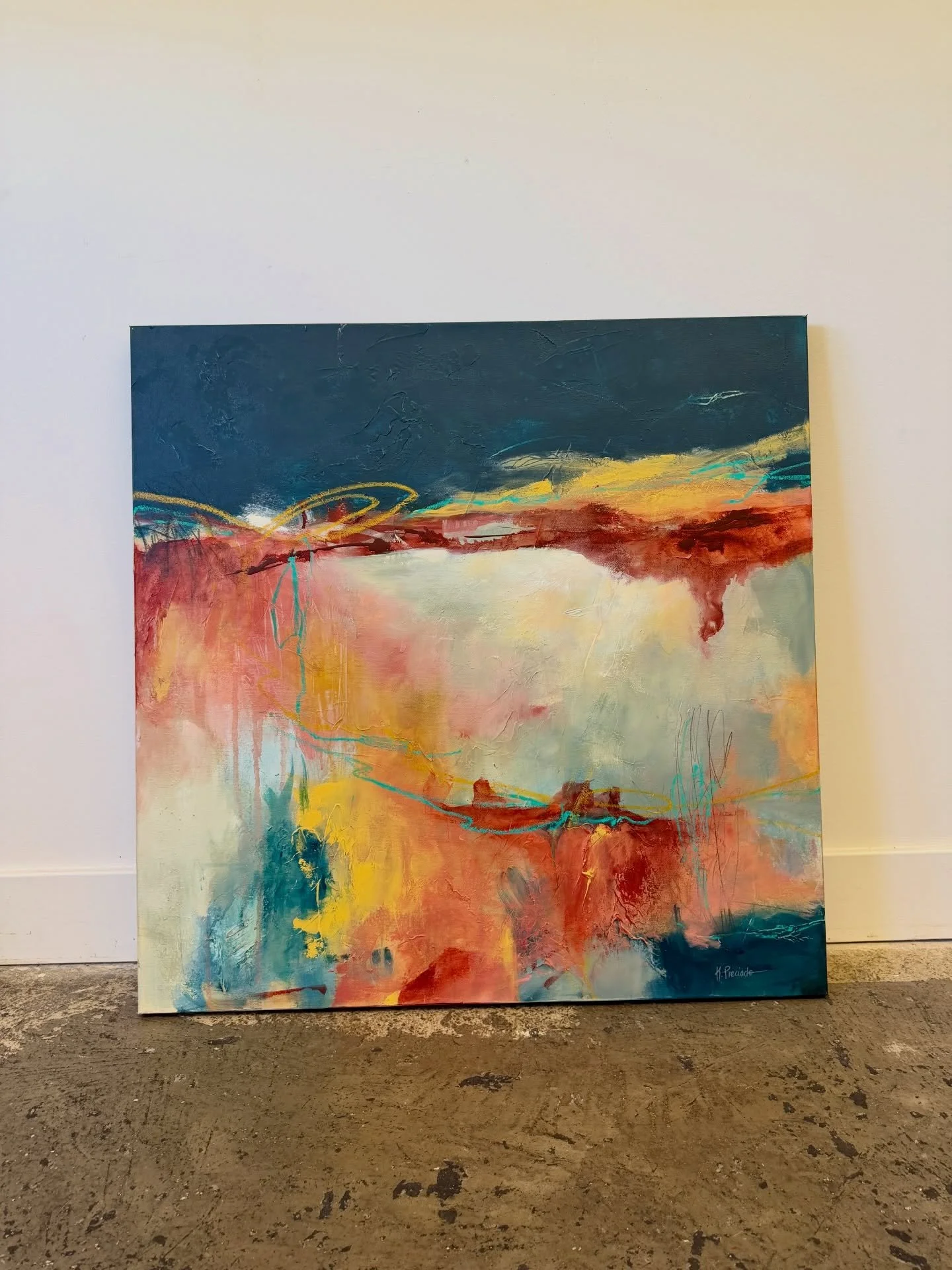 She gets showered with compliments wherever she goes, her beauty is admired by many but still looking for a place to call home. I'll be displaying this abstract landscape at the Mission Fed ArtWalk, hope to see you there!

&ldquo;Dawn&rsquo;s First L
