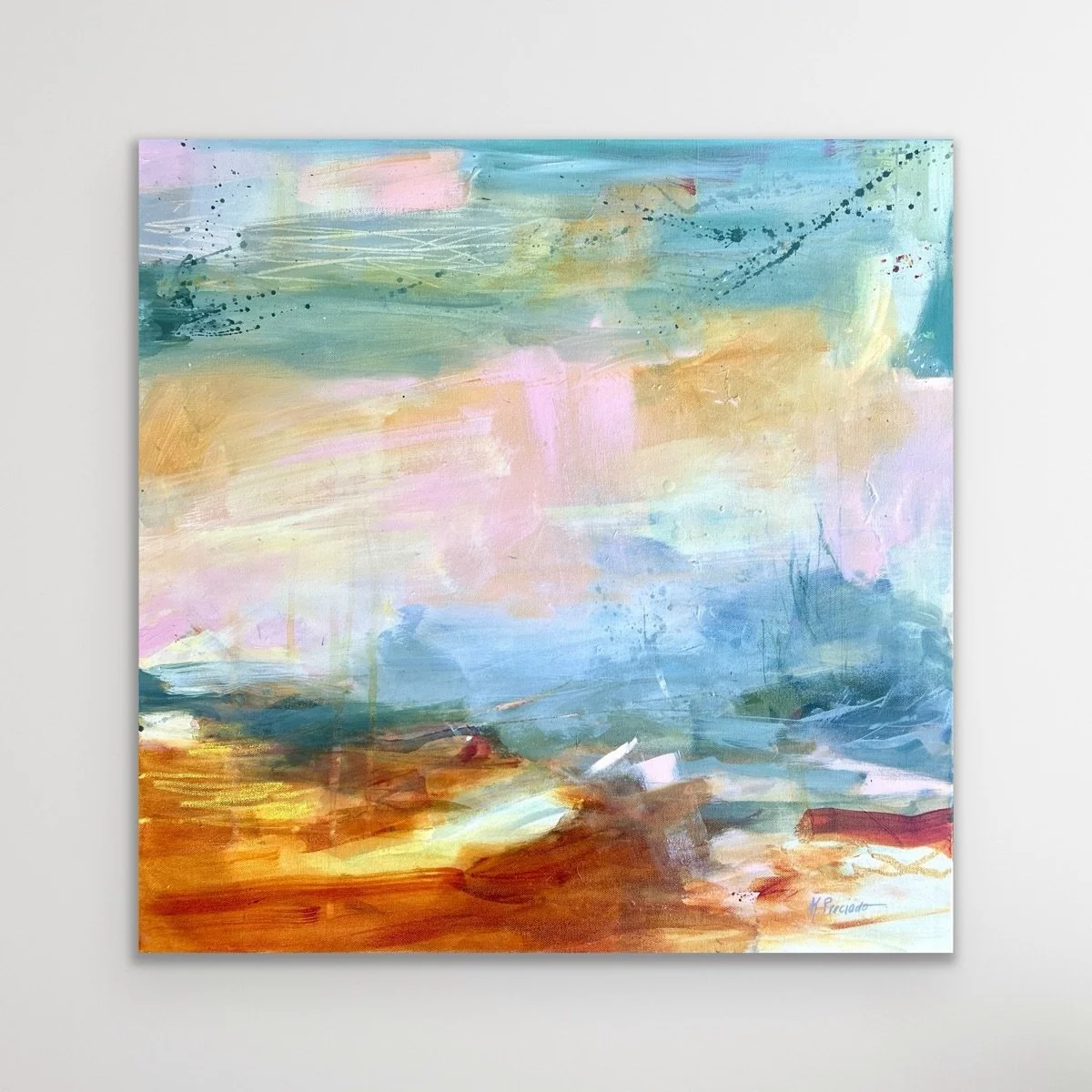 🔴&ldquo;Amber Embrace&rdquo;
This is one of the paintings that found its forever home over the weekend @artwalksd 
When a piece finds the right person, you just feel it.
That connection&hellip; that quiet &ldquo;this is mine&rdquo; moment.
This is w
