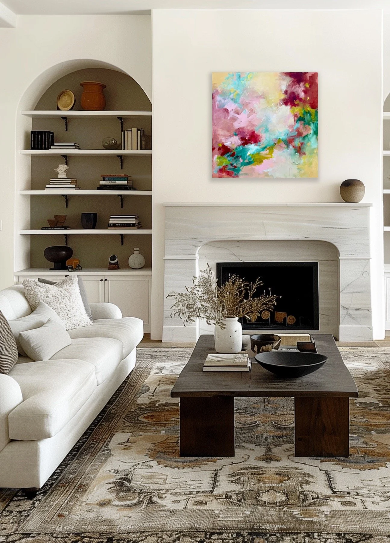 Abstract floral artwork for contemporary homes