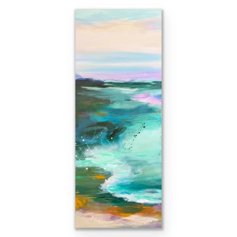 Abstract coastal painting for contemporary living spaces