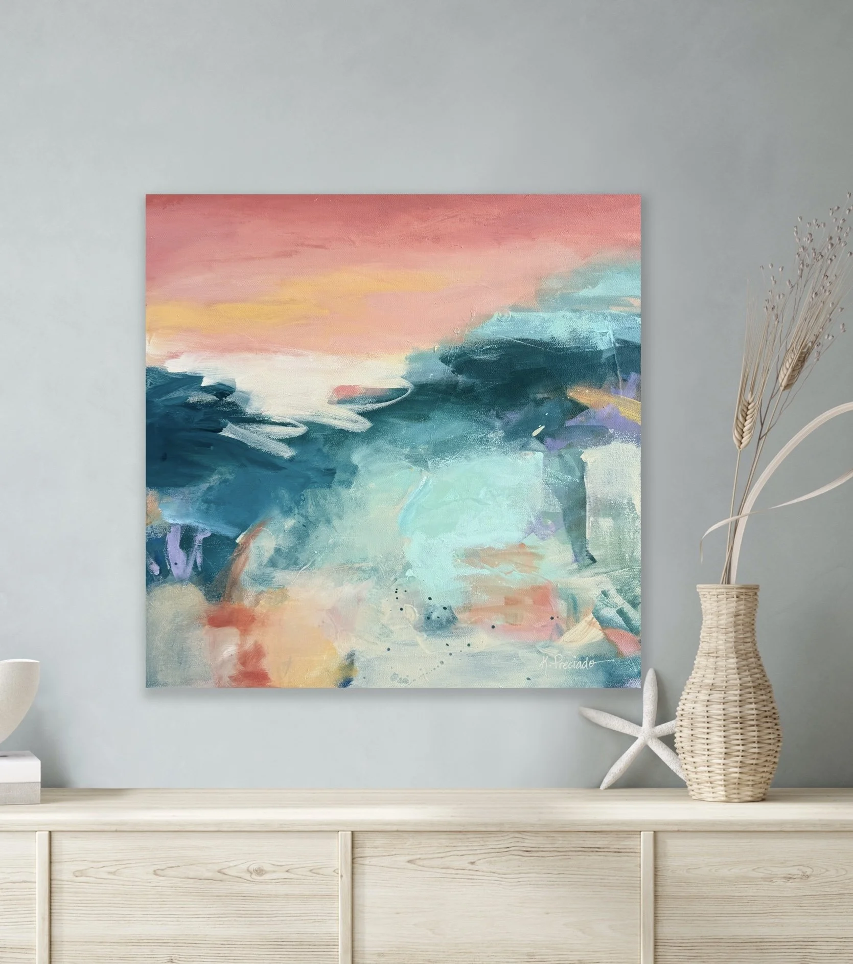 Contemporary abstract seascape for home or office