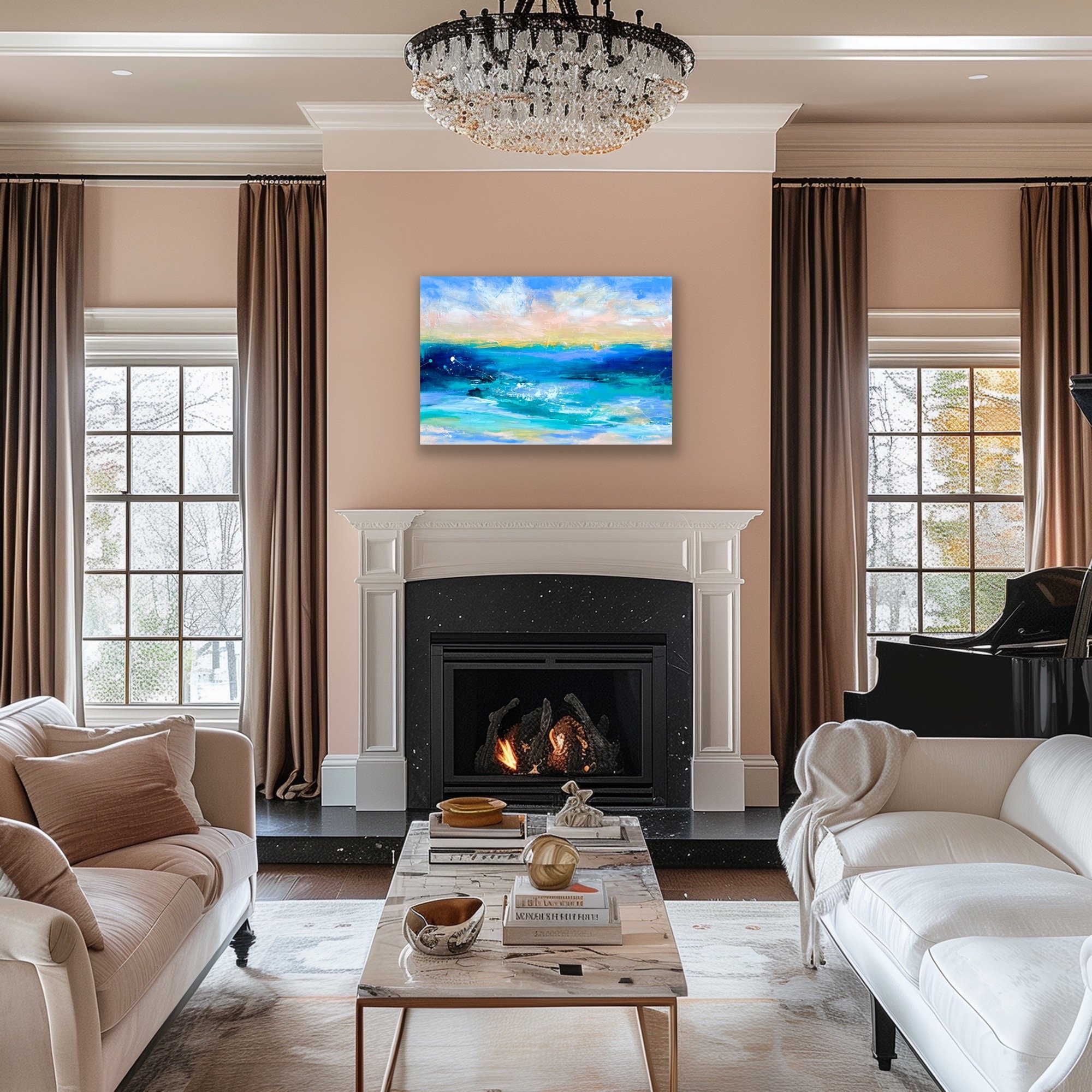 Contemporary coastal art for home decor