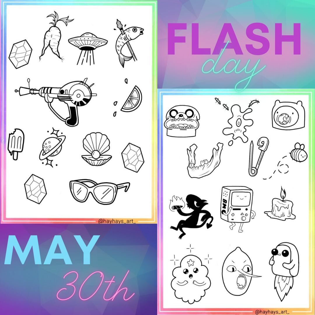 Happy Monday! Hope everyone had a great weekend ✨
@hayhays_art_  is gearing up for her first ever flash day! She is opening up her availability and will be tattooing all her favourite flash on May 30th! First come first serves basis - you do not want