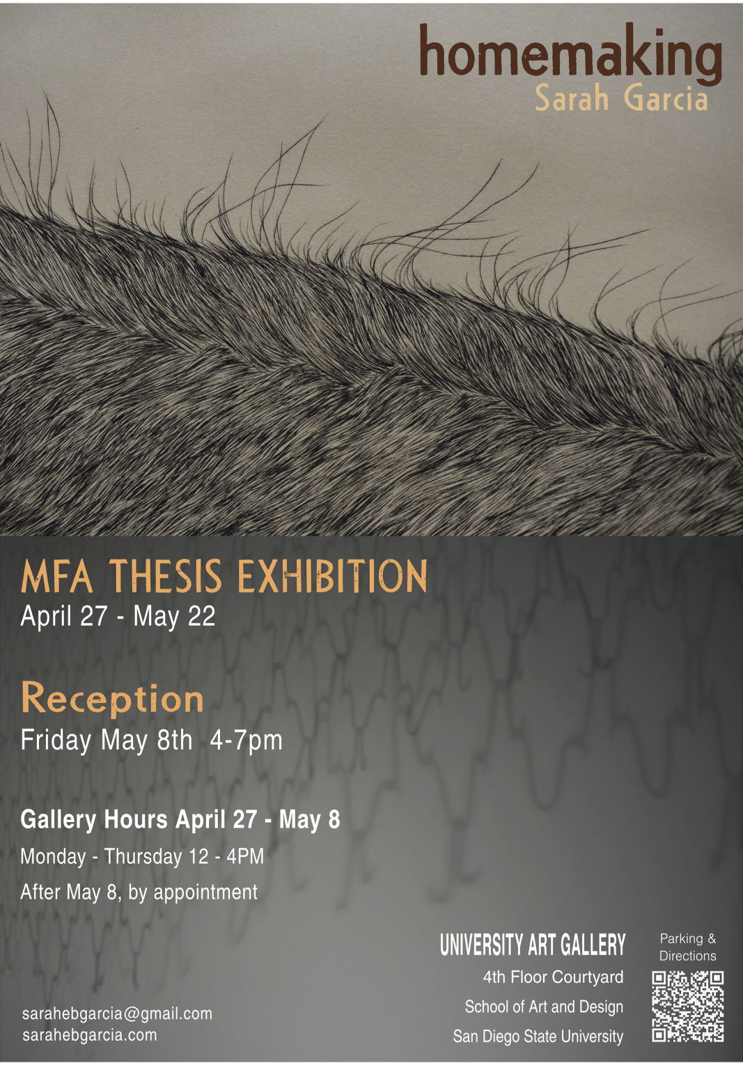 MFA Show Announcement Postcard for Sarah Garcia