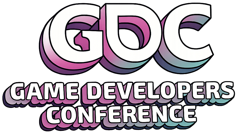 Logo for GDC Game Developers Conference with large stylized text.