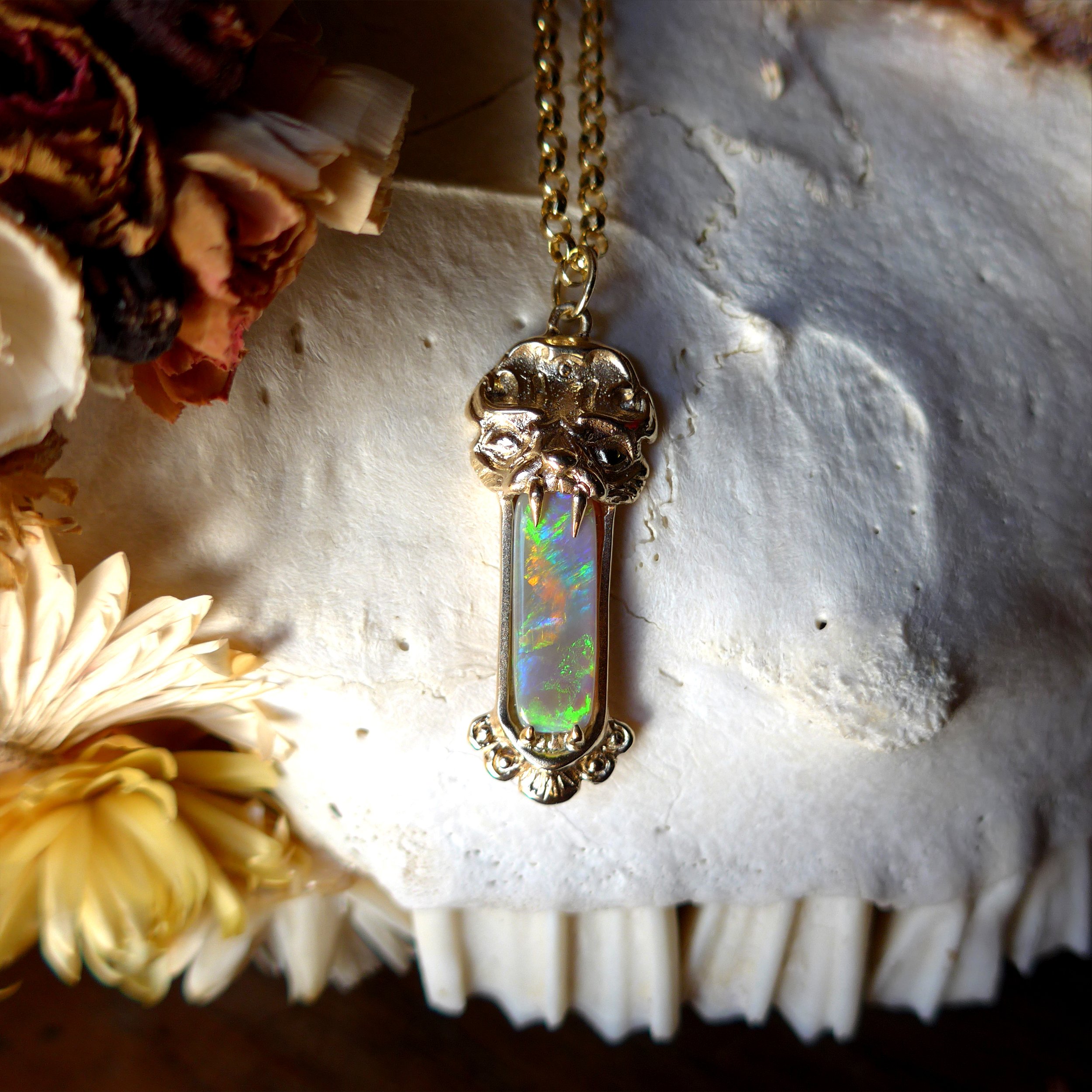 Vintage Opal Bead Necklace