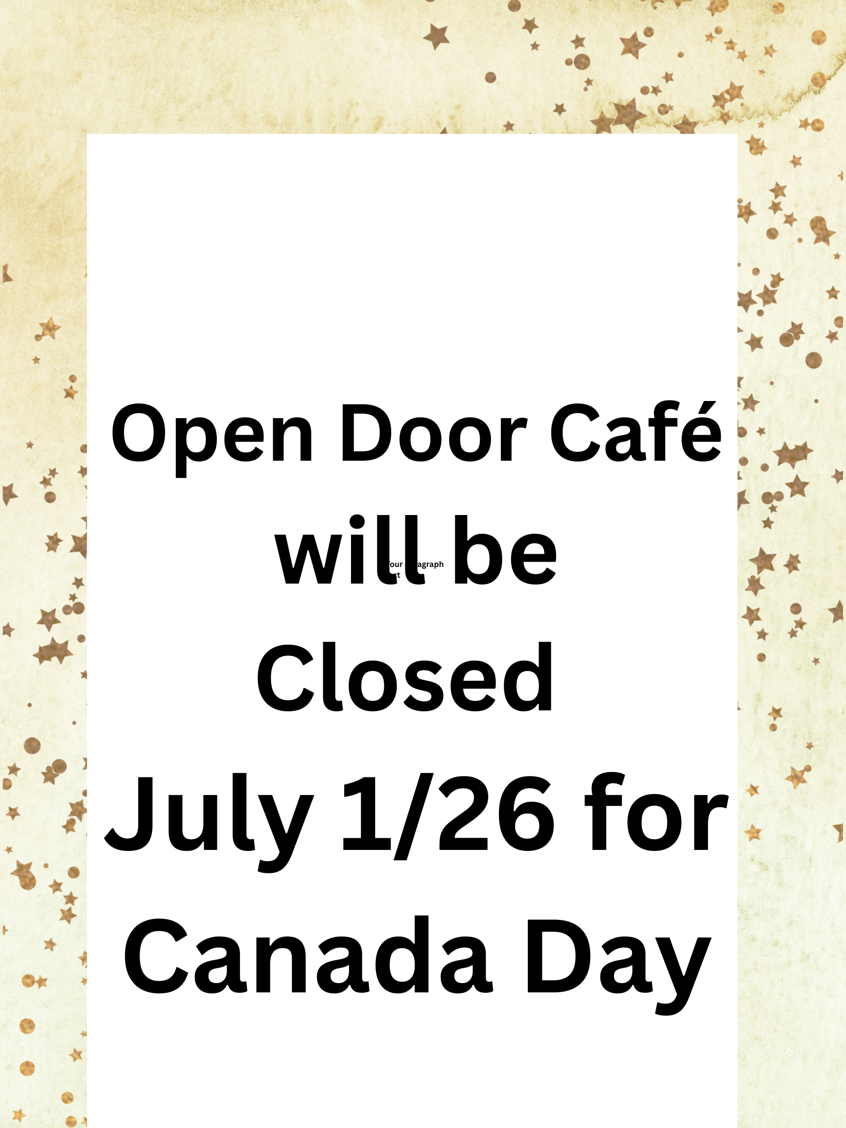 Open Door Café - CLOSED July 1, 2026