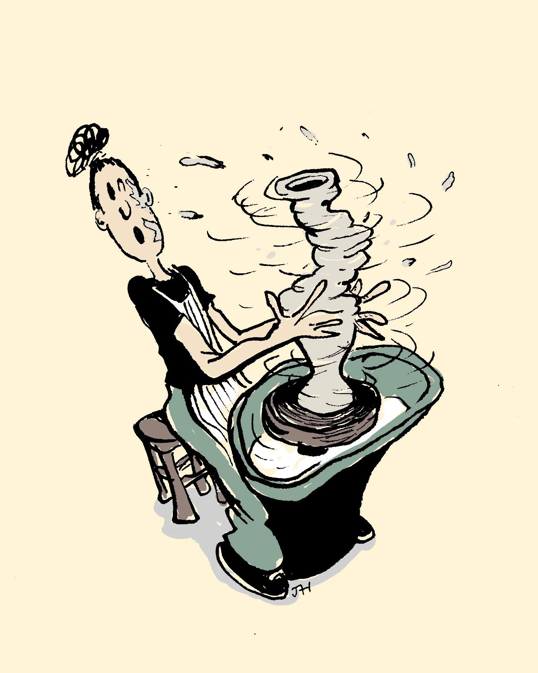 Gemma Smale Pottery advertising illustration