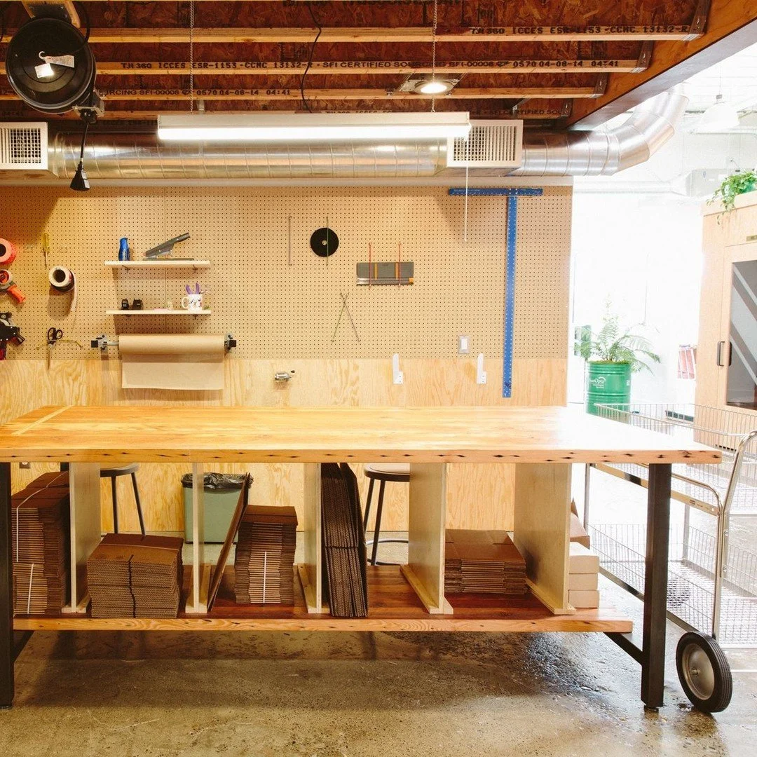 A hands-on work zone designed for the in-between moments &mdash; mockups, packaging, samples, and the kind of projects that need a table, a few tools, and room to spread out.⁠
⁠
This work zone was designed to support everything from thoughtful giftin