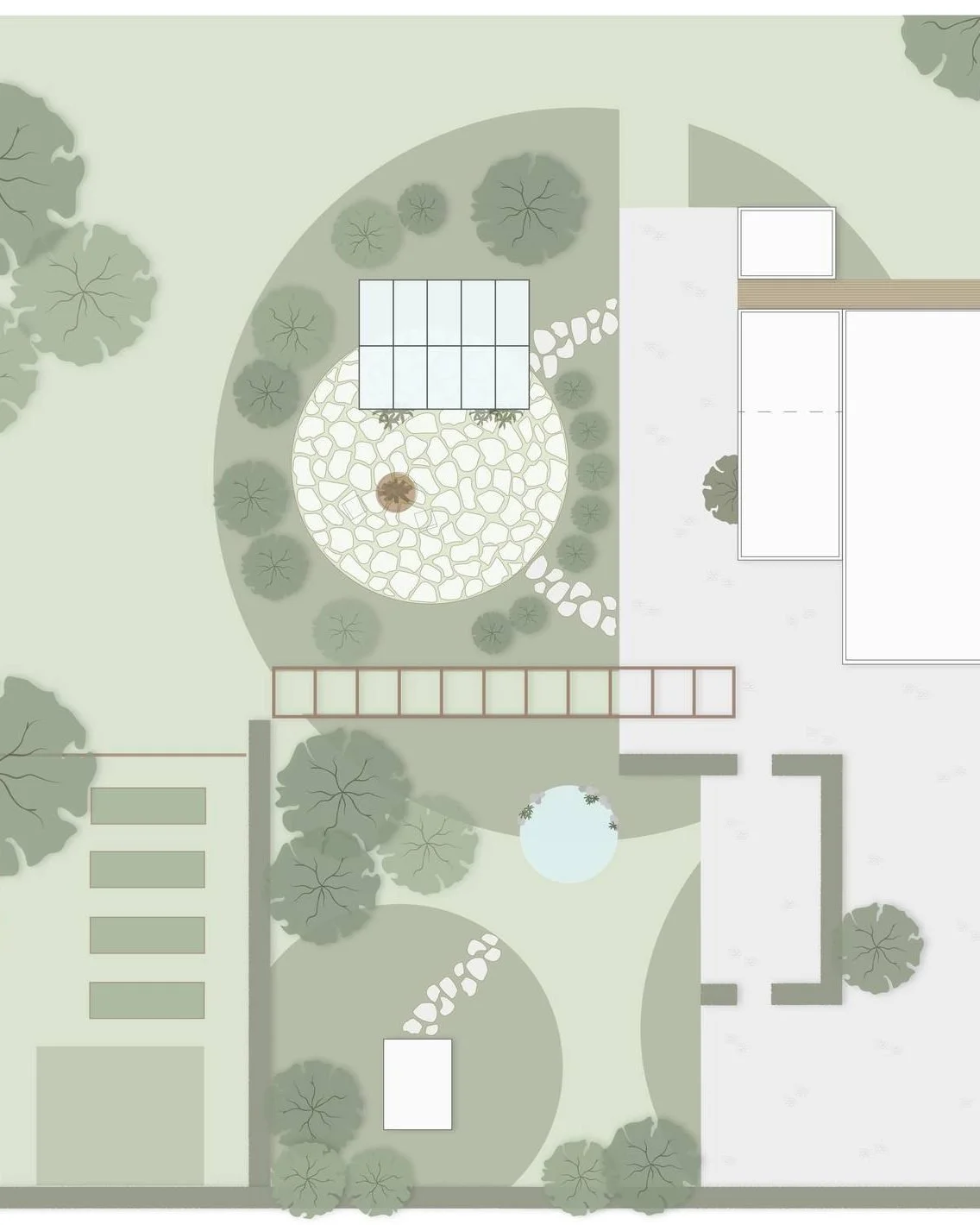 Strukturel haveplan til del af stor landbohave 📐🌾💚

Hvordan kan en haveplan hj&aelig;lpe med at give identitet og binde flere haverum sammen? Mit forslag til denne store landbohave uden for Ringsted er at l&aelig;gge tre cirkelslag ind som definer