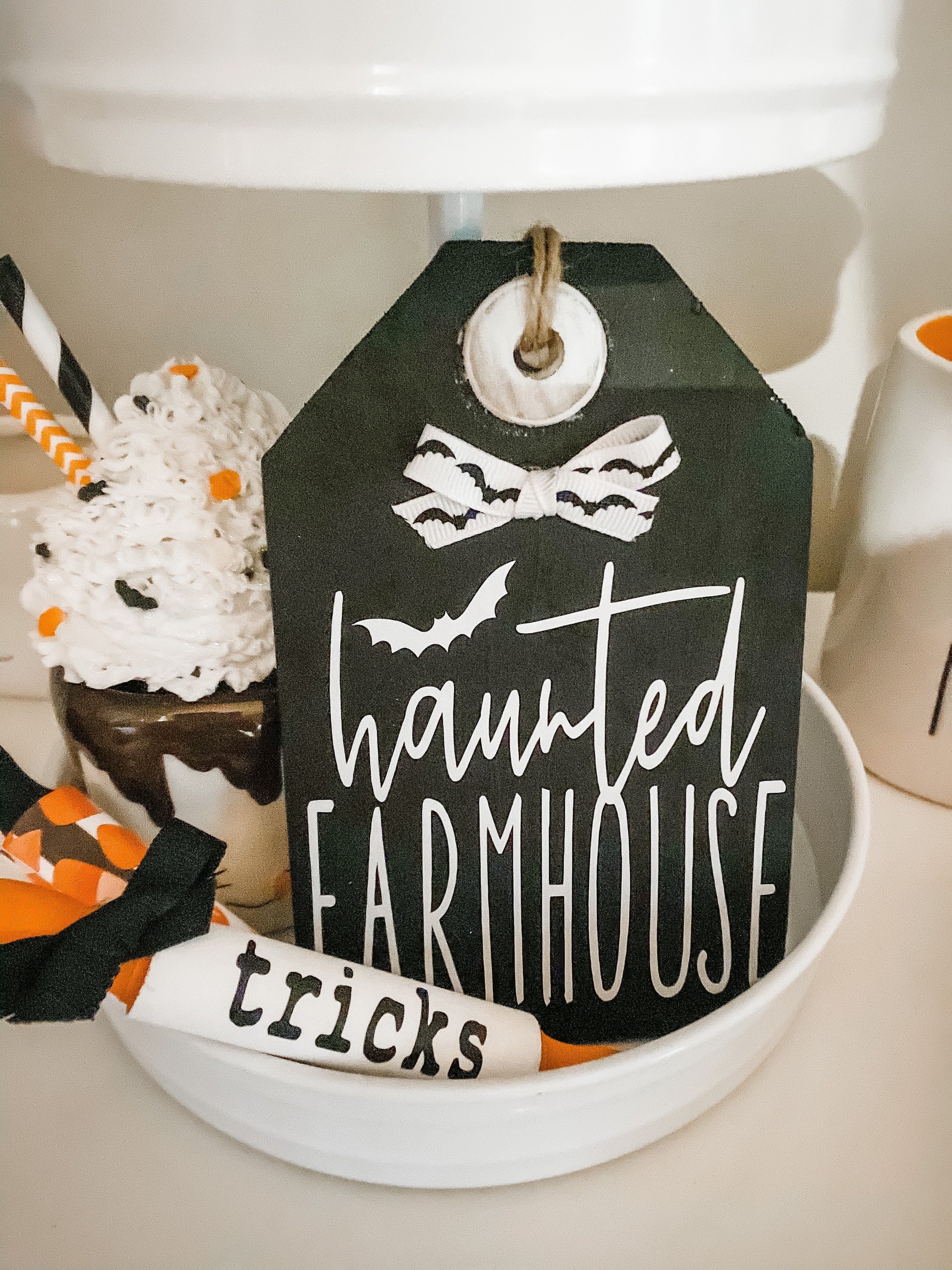 Halloween Rustic Tag | Farmhouse Fall Decor | Tiered Tray Tag | Distressed Farmhouse Tag