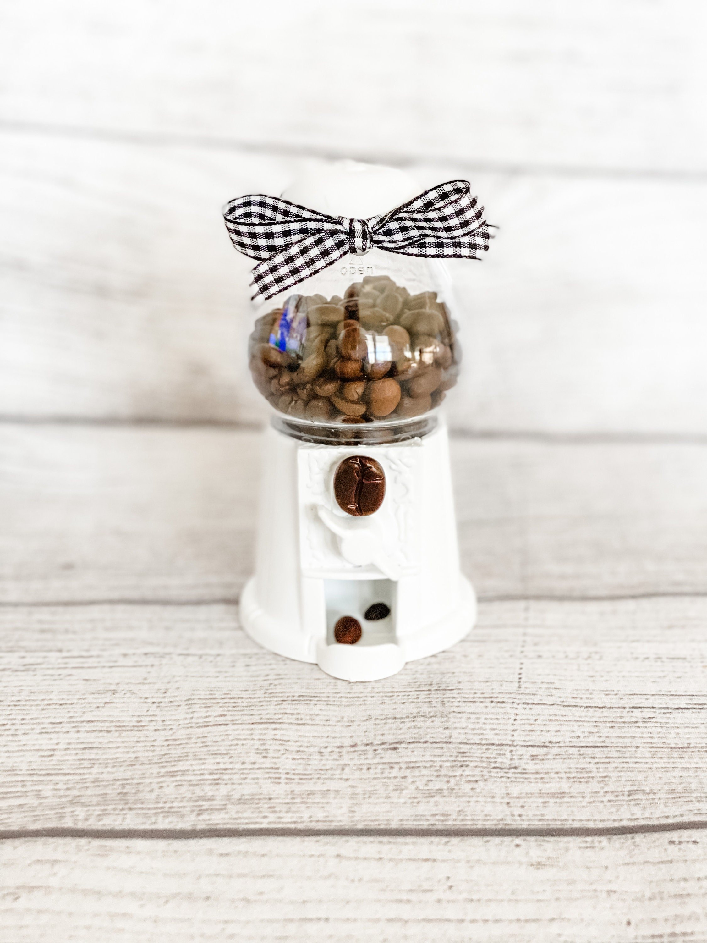 Gumball Machine, Tiered Tray Decor, White Coffee Gumball Machine, MINI Gumball, YOU CHOOSE, Coffee Beans optional, farmhouse decor