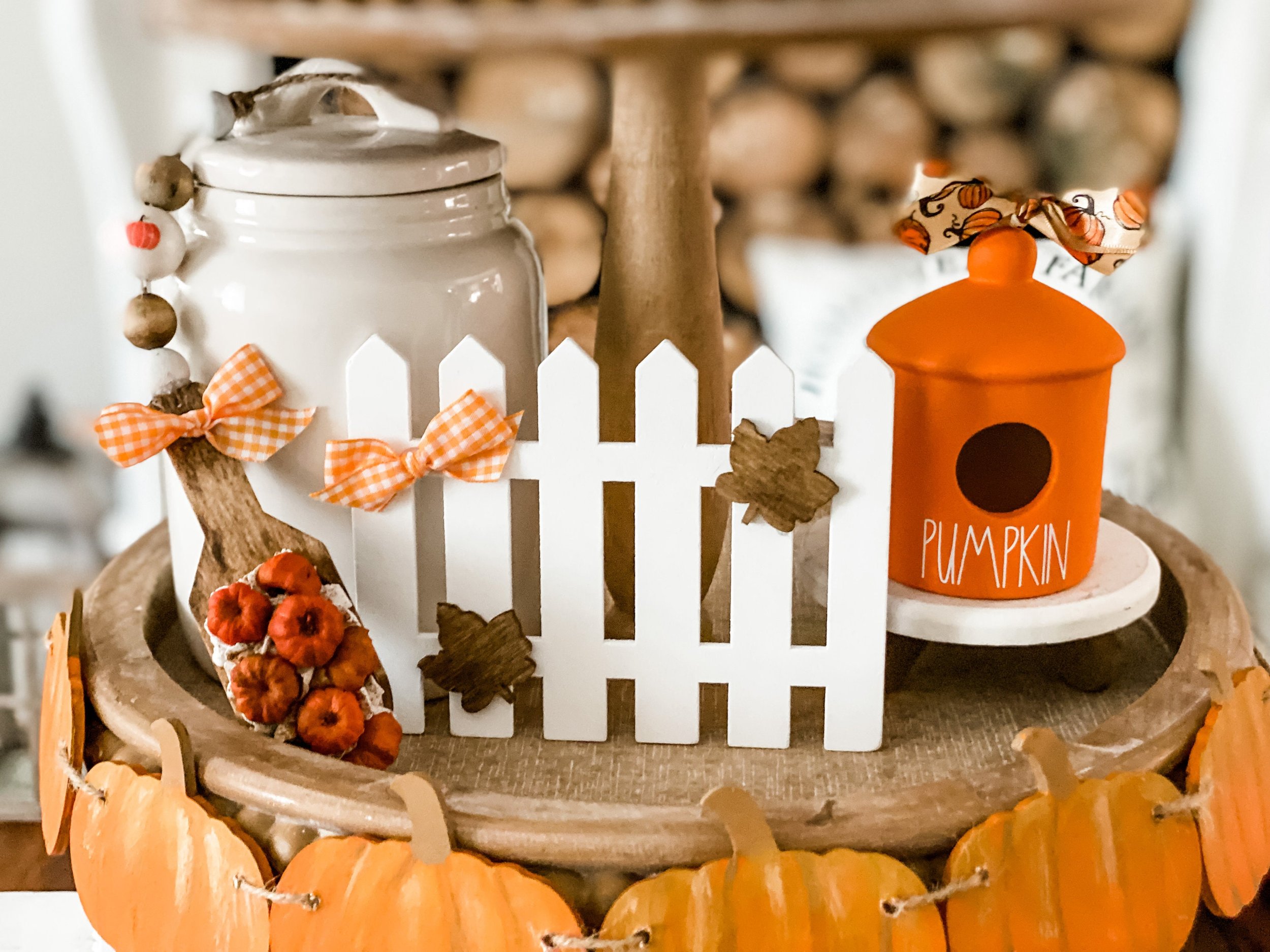 Mini Tiered Tray Fence, Fall Mini Fence, Fall Tiered Tray Decor, Fall Mini Fence,Farmhouse Fall Decor, Rae Dunn Inspired,