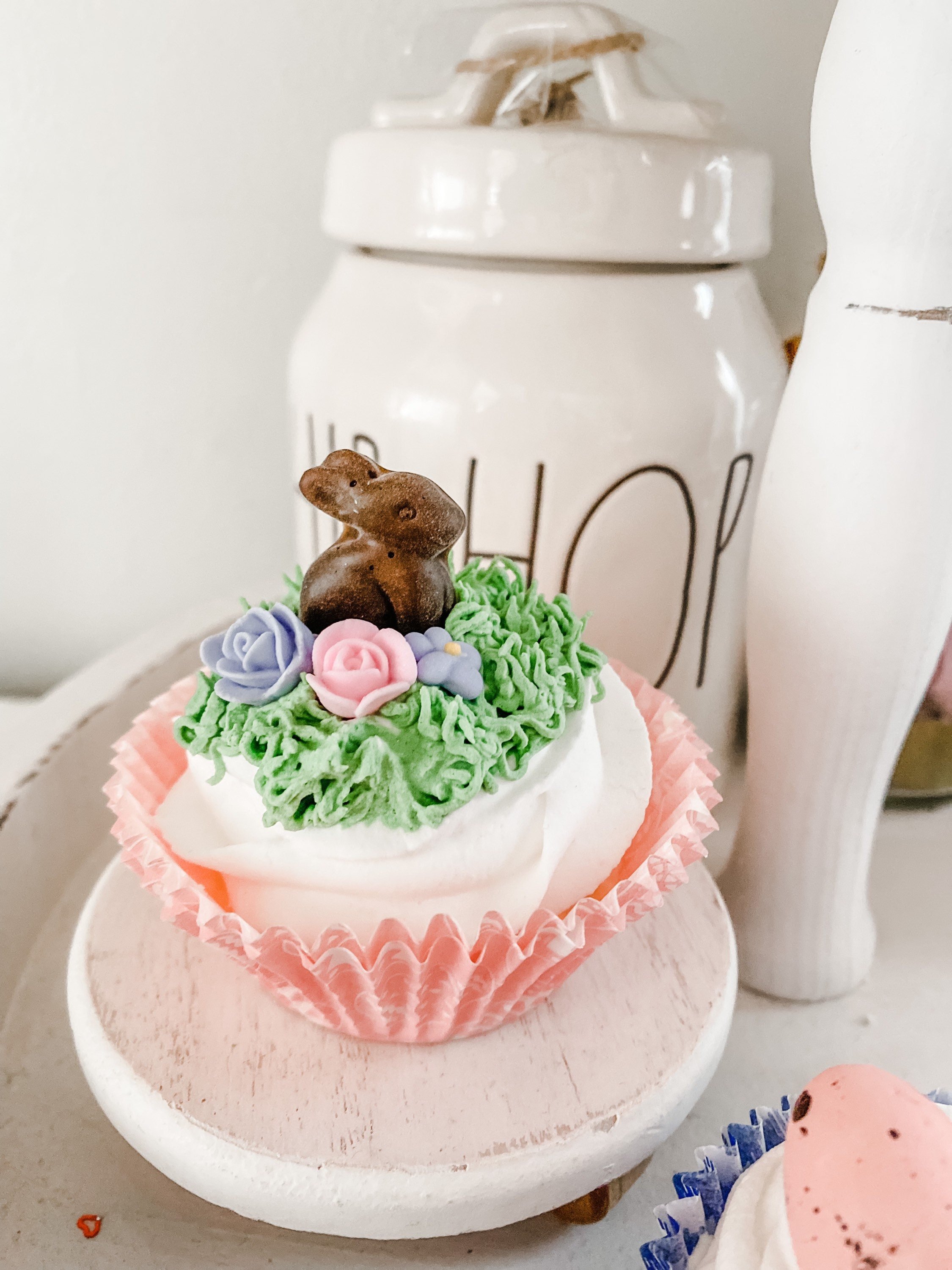 Fake Chocolate bunny cupcake, Fake Food, Faux cupcakes, Easter DEcor, Photo Prop, Food Prop or Kitchen Prop