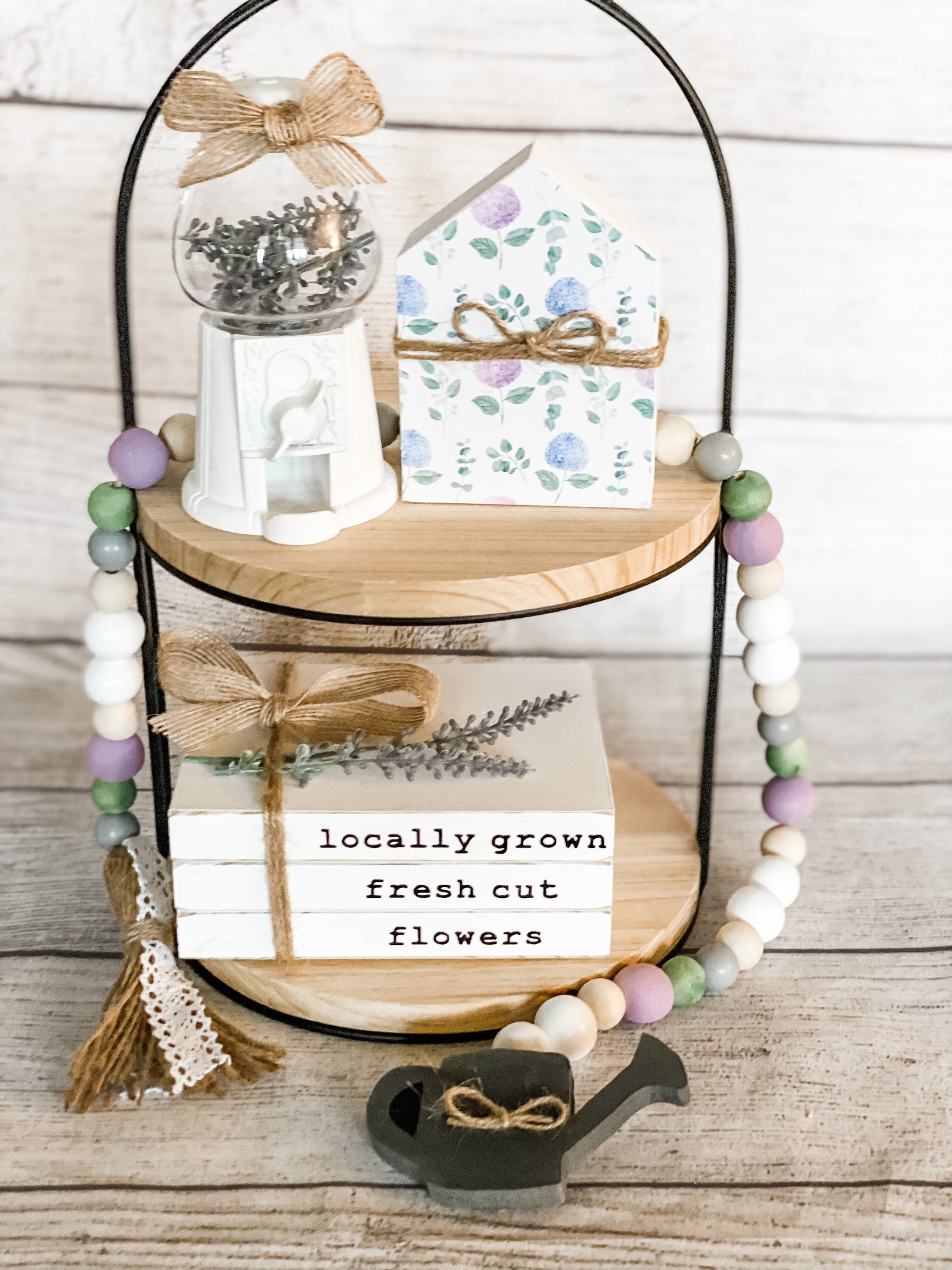 Gumball Machine, Tiered Tray Decor, white Gumball Machine, MINI Gumball, YOU CHOOSE, lavender optional, farmhouse decor