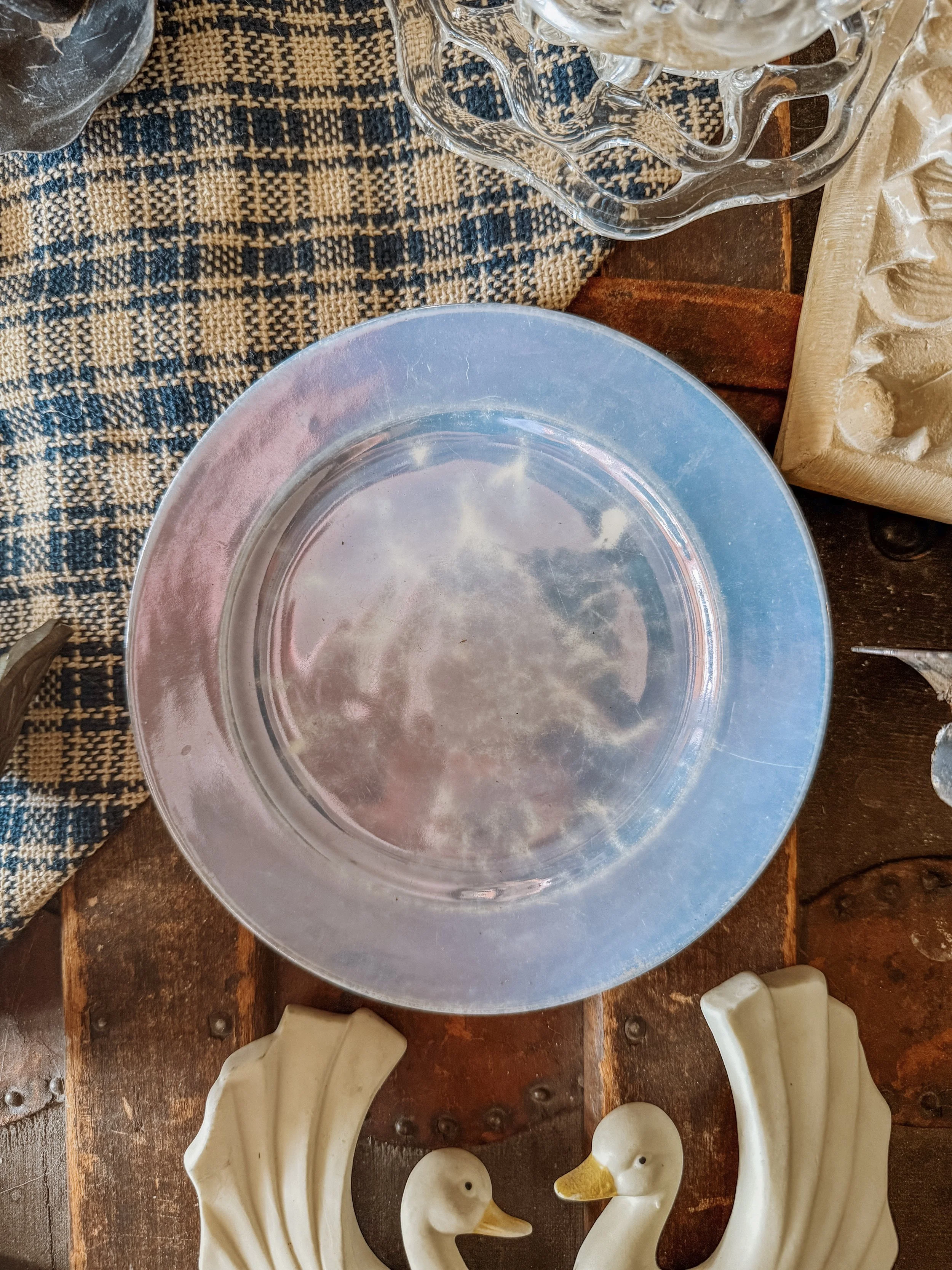 Blue Lustreware Plate