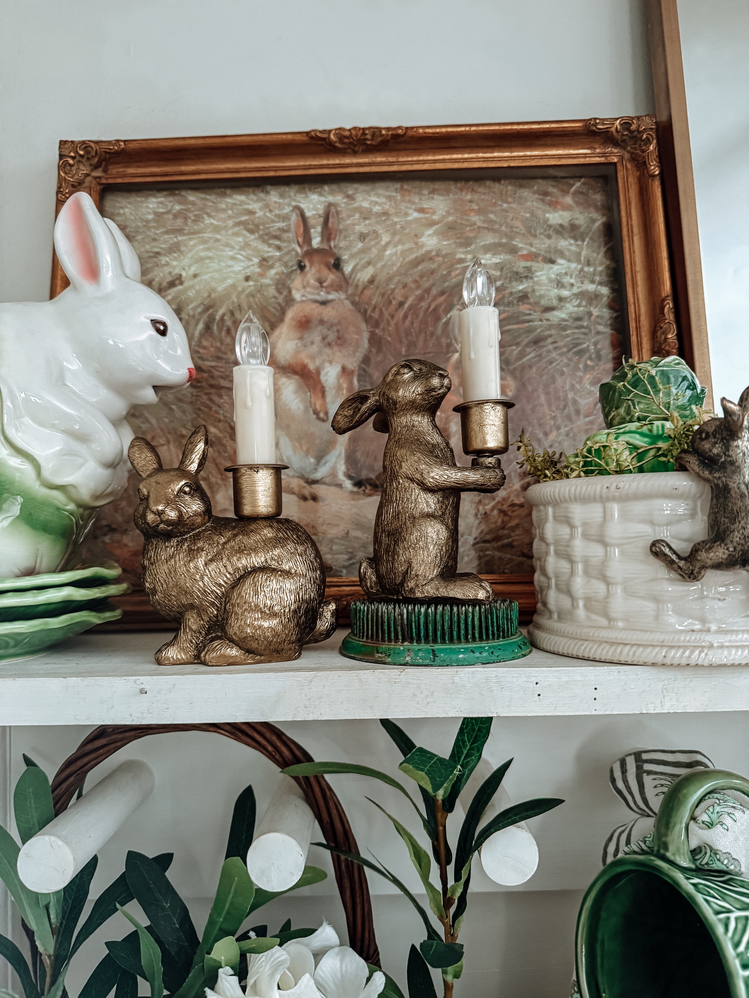 Gold Bunny Taper Candle Holders – Set of Two