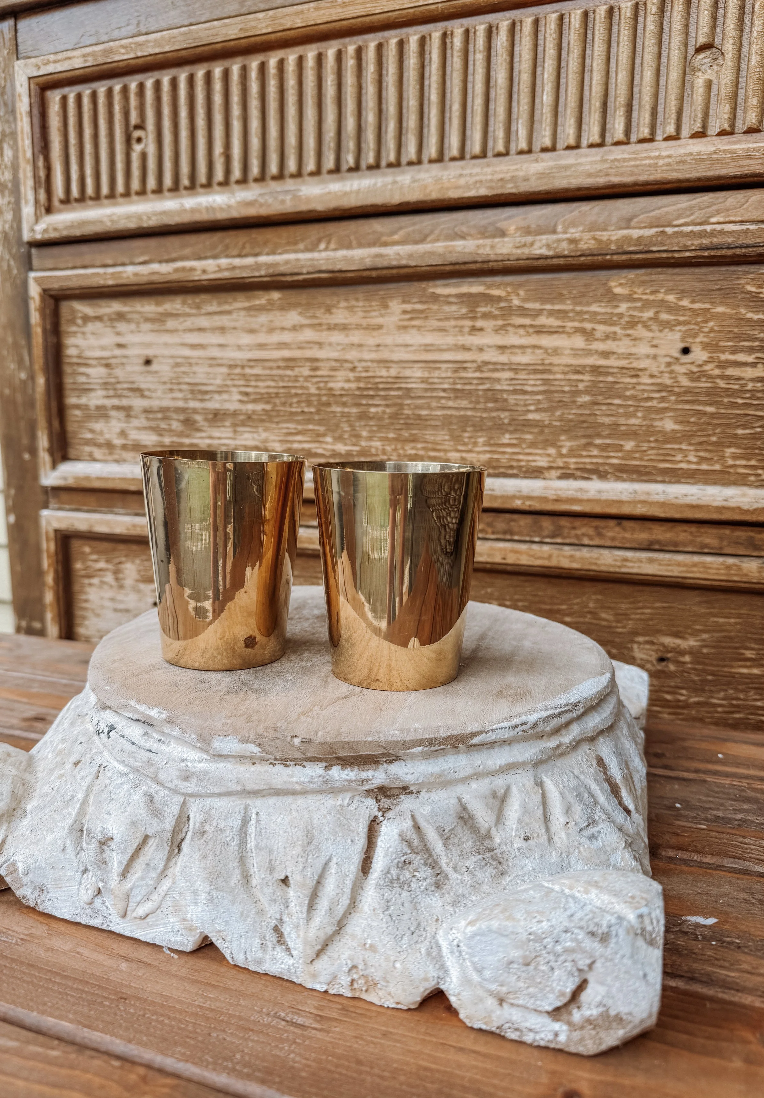 Set of 2 Brass Cups