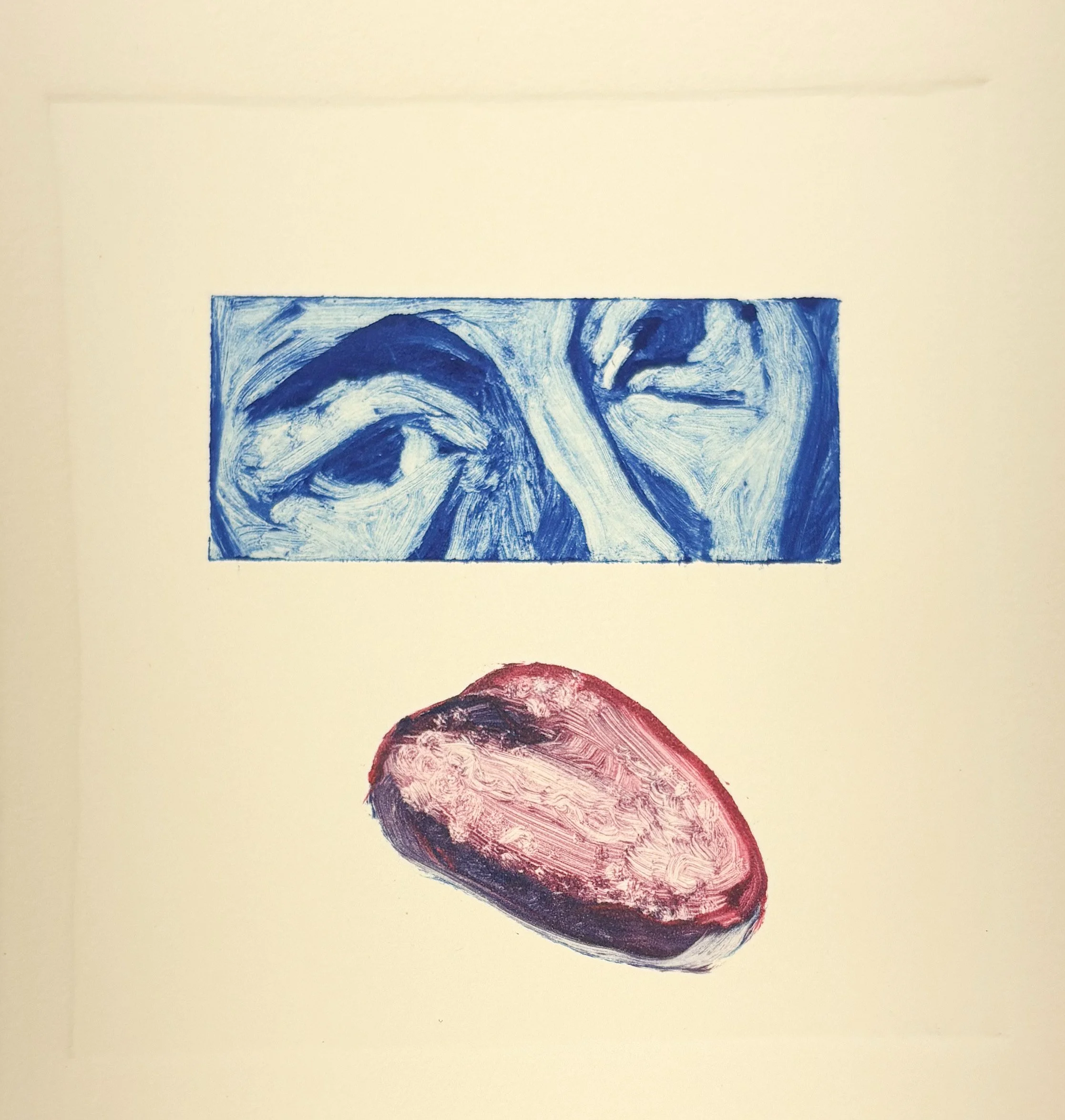 Untitled Study 1, Monotype on paper, 6"x6", 2025