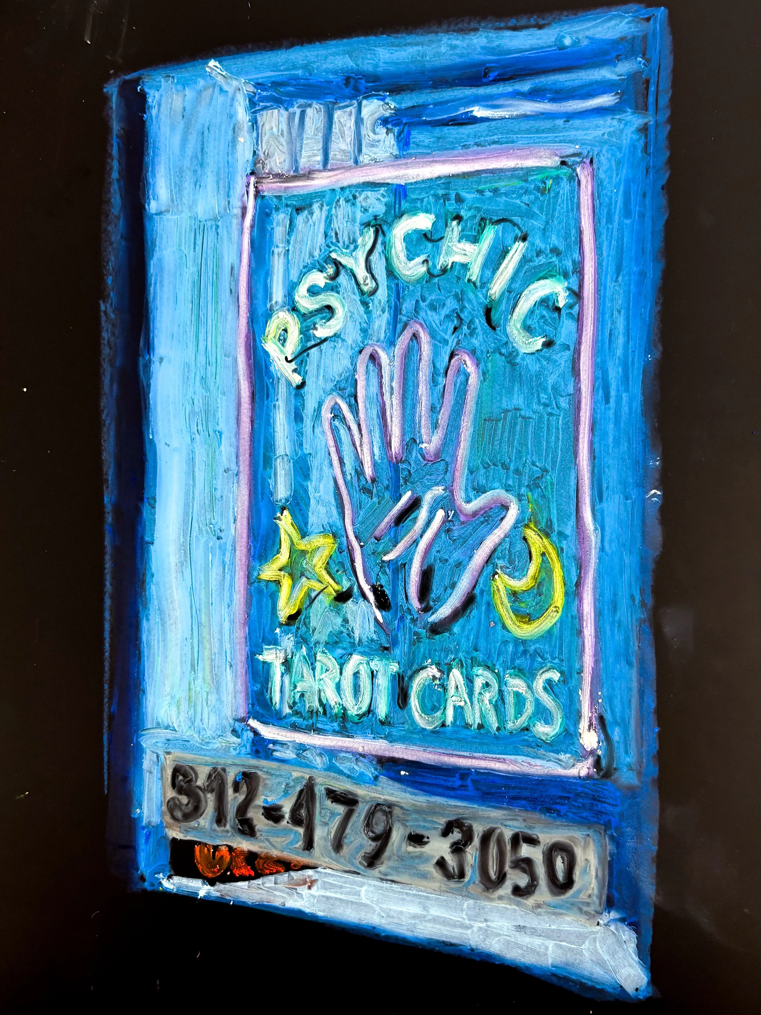 "Psychic", Oil Pastel on Duralar, 8"x10", 2025