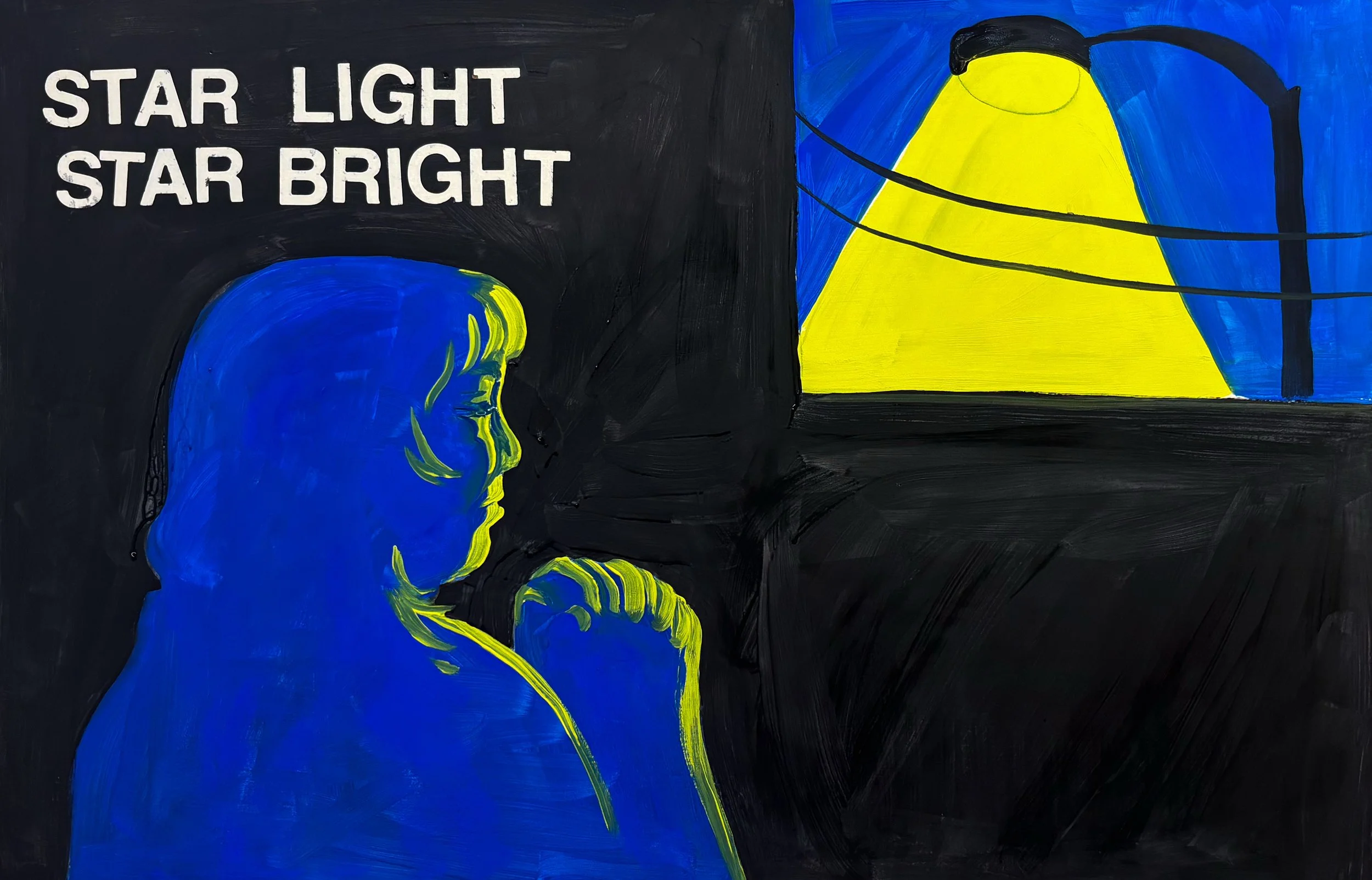 "First Star I See Tonight", Acrylagouache on Panel, 18"x24", 2025