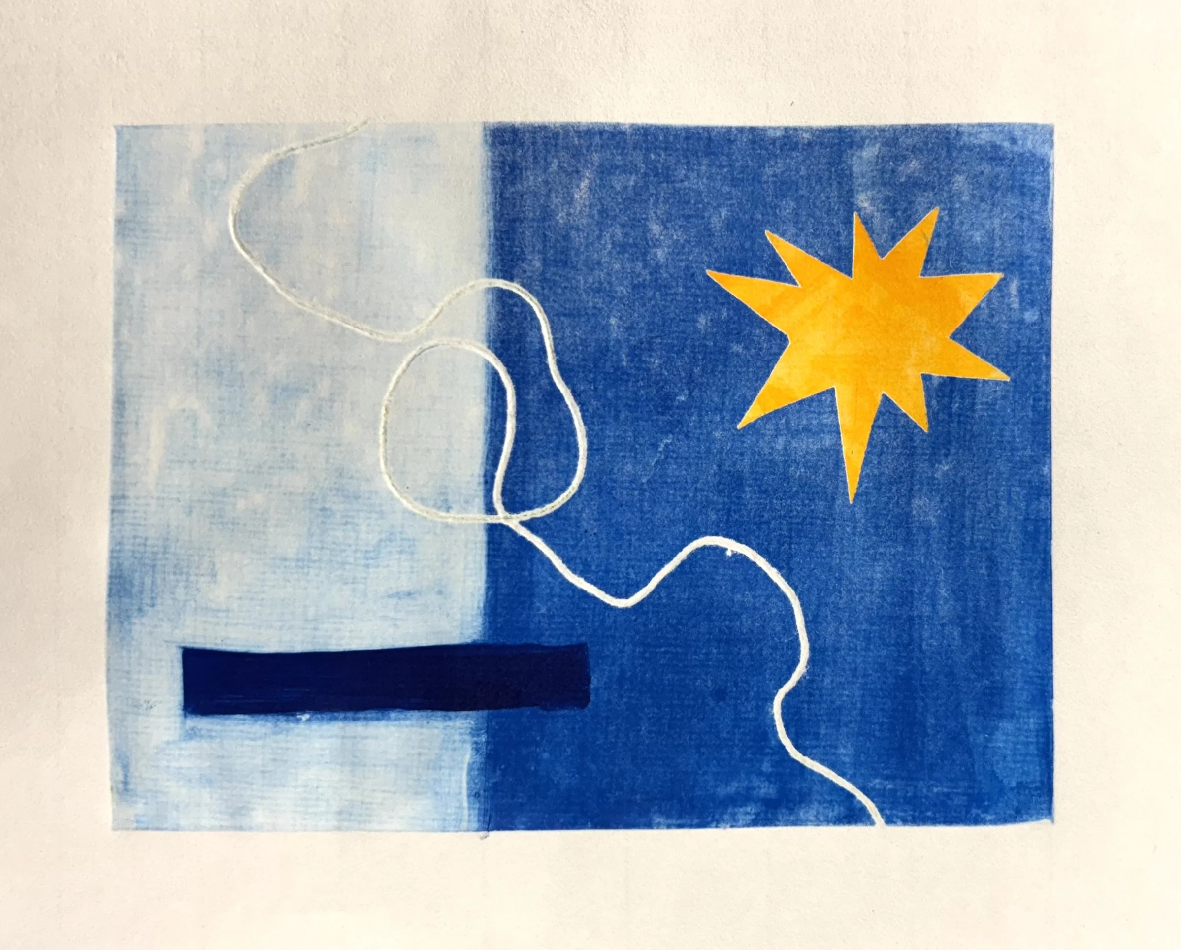 Untitled Composition, Monotype on Paper, 9"x12", 2025