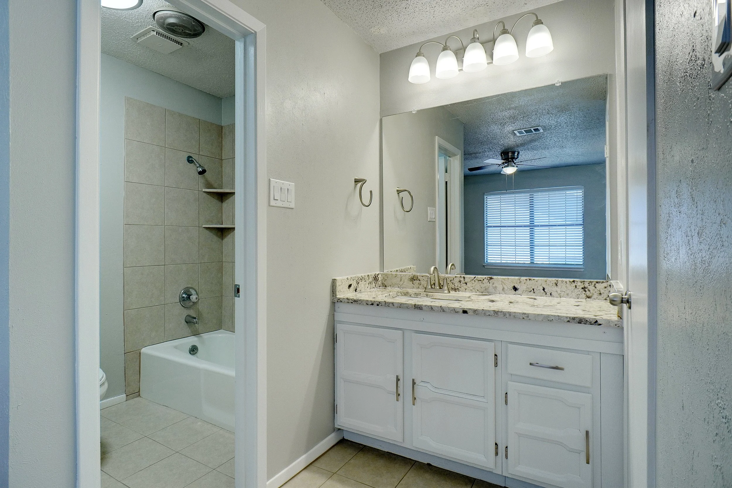 Master Bathroom with granite countertops