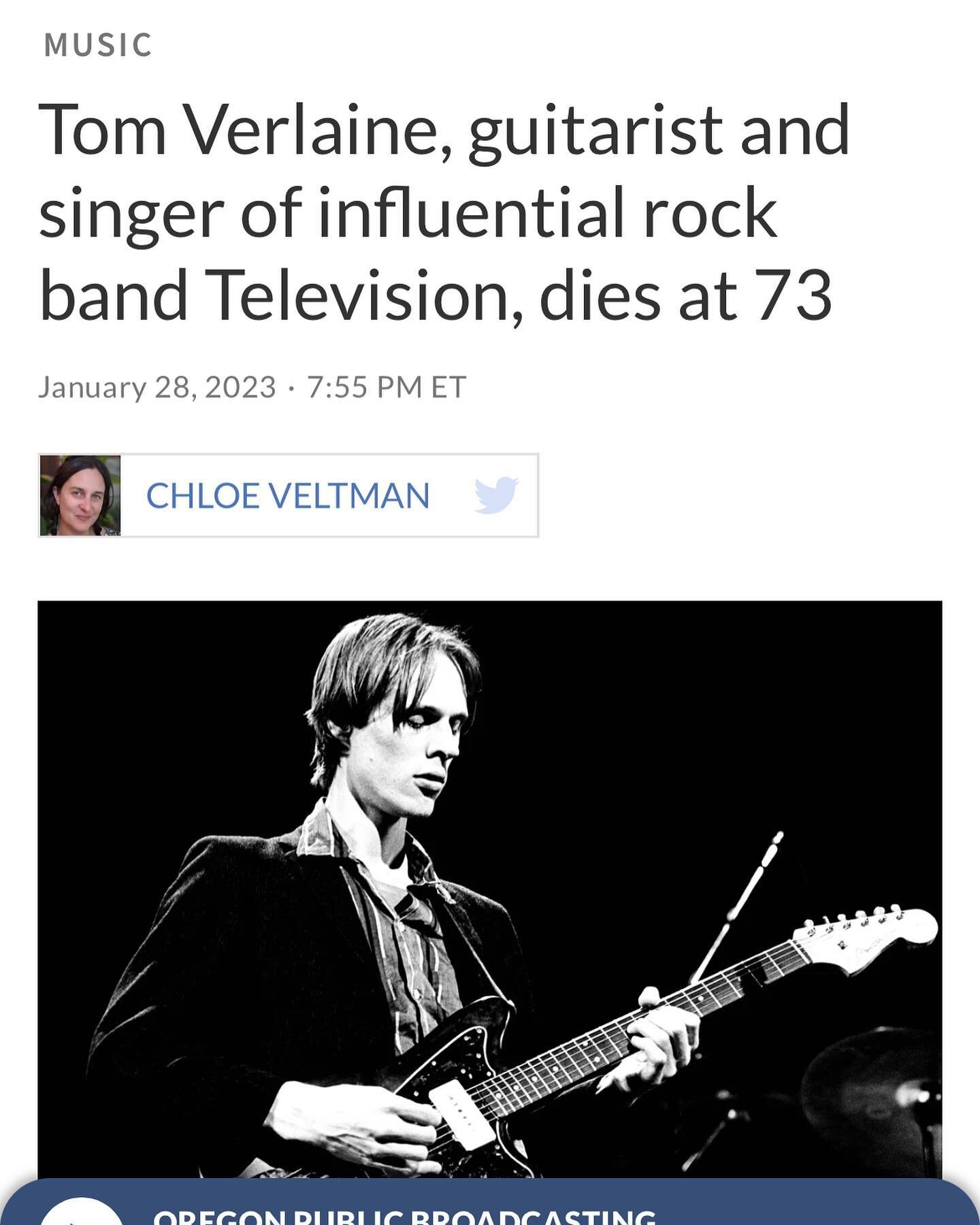 Top 5 bands. Marquee Moon is perfect. Bye, Tom.