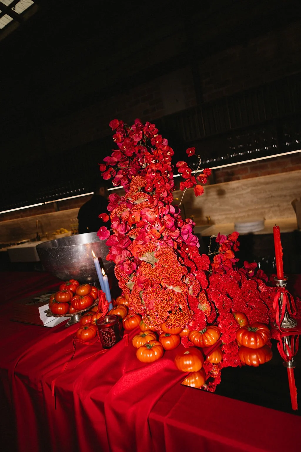 Close up of floral display created by Isadia Florals for the Together Journal 10 Year Party styled by LVR Bridal Events