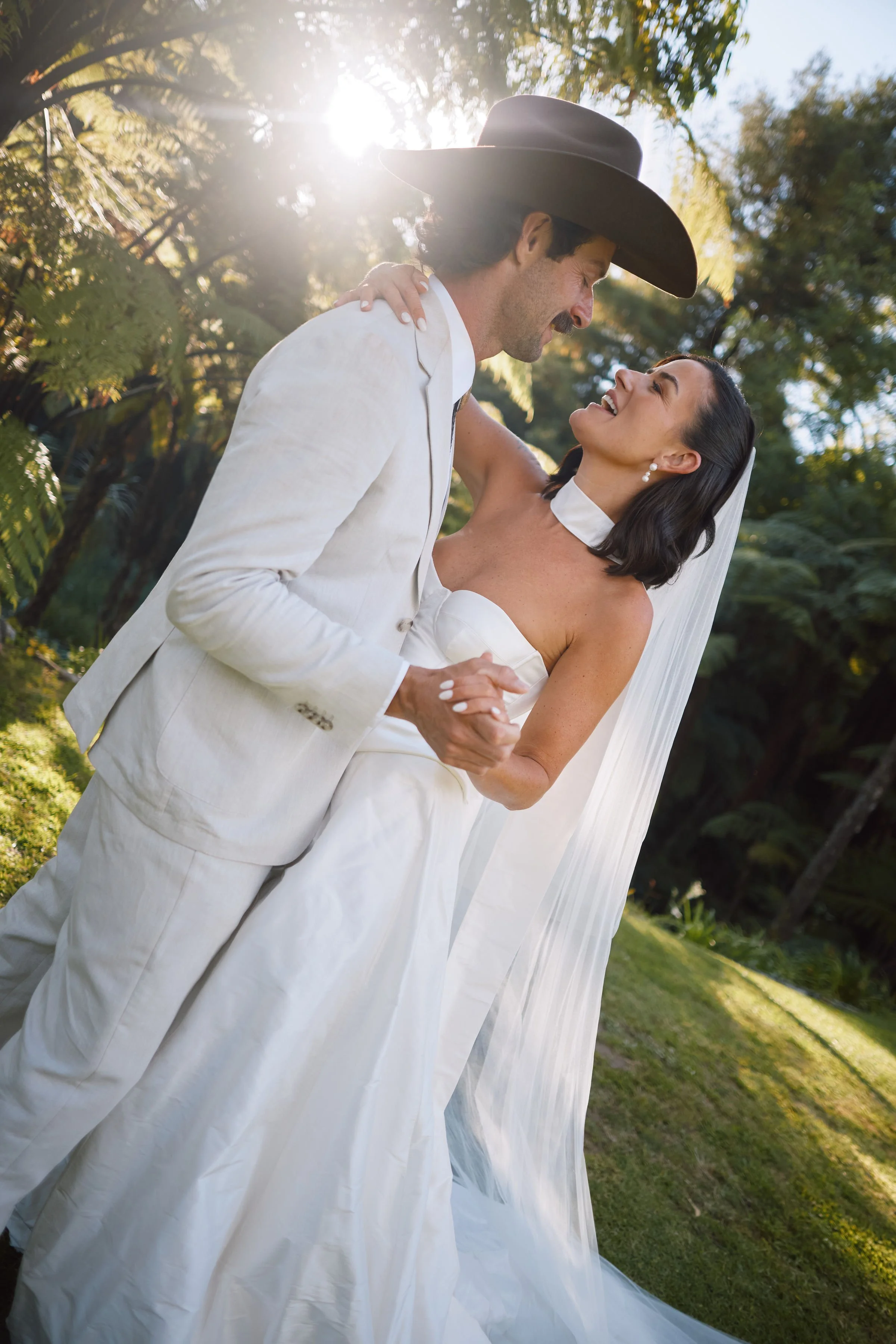 Aesha wears our Meadowlark x LVR Bridal Lover Pearl Earring