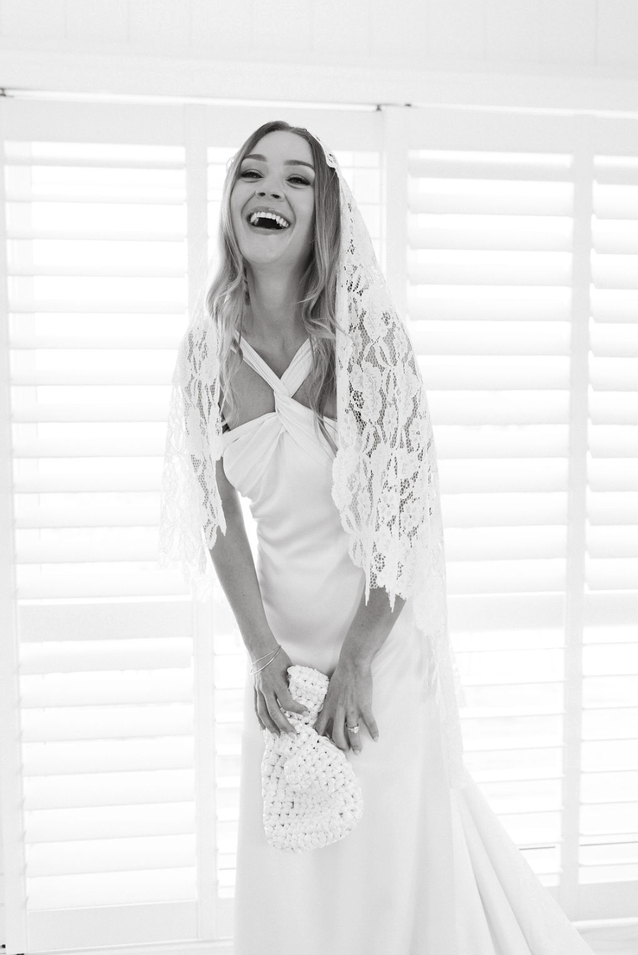 Stunning Emily in her L'eto gown and custom LVR veil