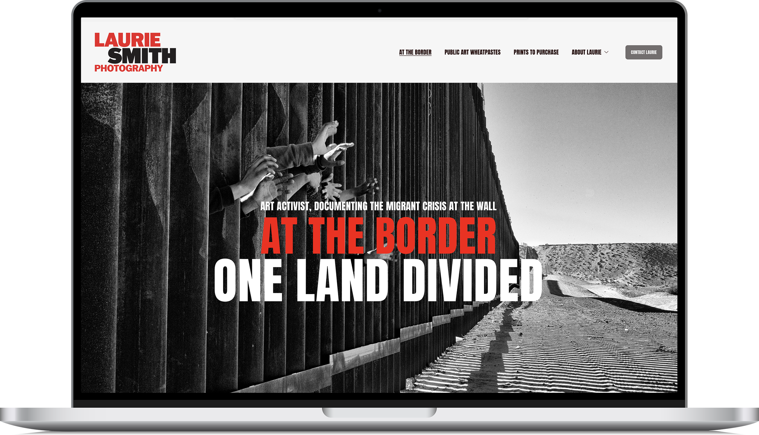 Award-winning art activist, Laurie Smith, photographing the El Paso sector of the U.S.-Mexico border wall and the ensuing, ever-changing migrant crisis. 