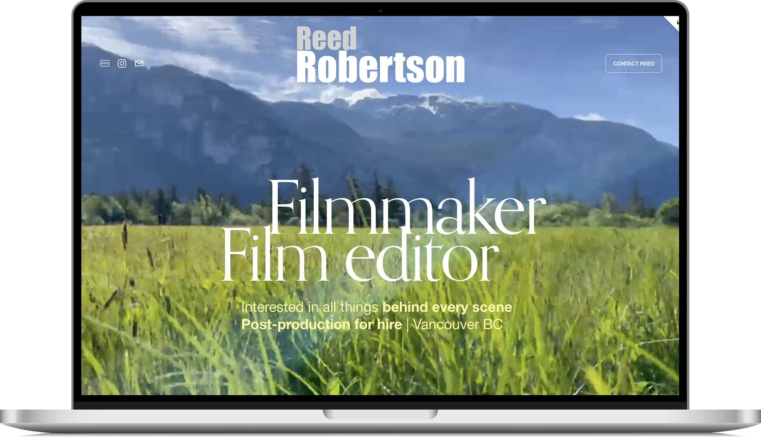 Filmmaker's single-page resume site