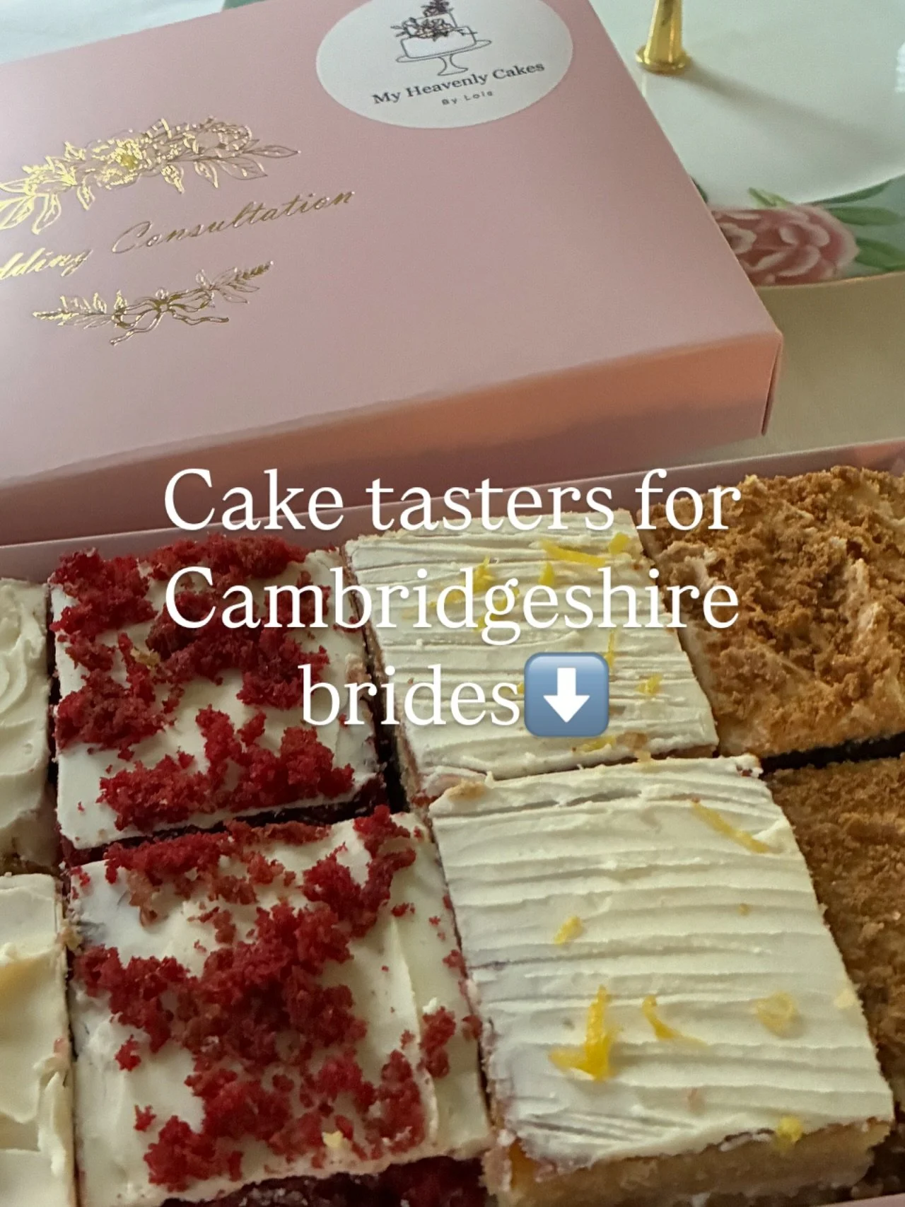Start your wedding cake journey the delicious way 🍰

Tasters available for collection tomorrow from Trumpington.  All collection slots for today are filled!

#NewlyEngaged #BrideToBeUK #CambridgeBride
#MyHeavenlyCakes #weddingcaketasters