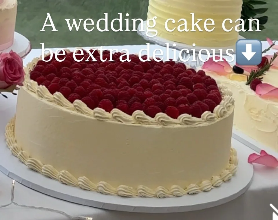 Simply pairing your wedding cake with fruit can add some extra deliciousness!

This large, single-tier Italian-style cake, topped with fresh raspberries, is a perfect example of how fruit elevates flavour &mdash; adding freshness, balance, and that i