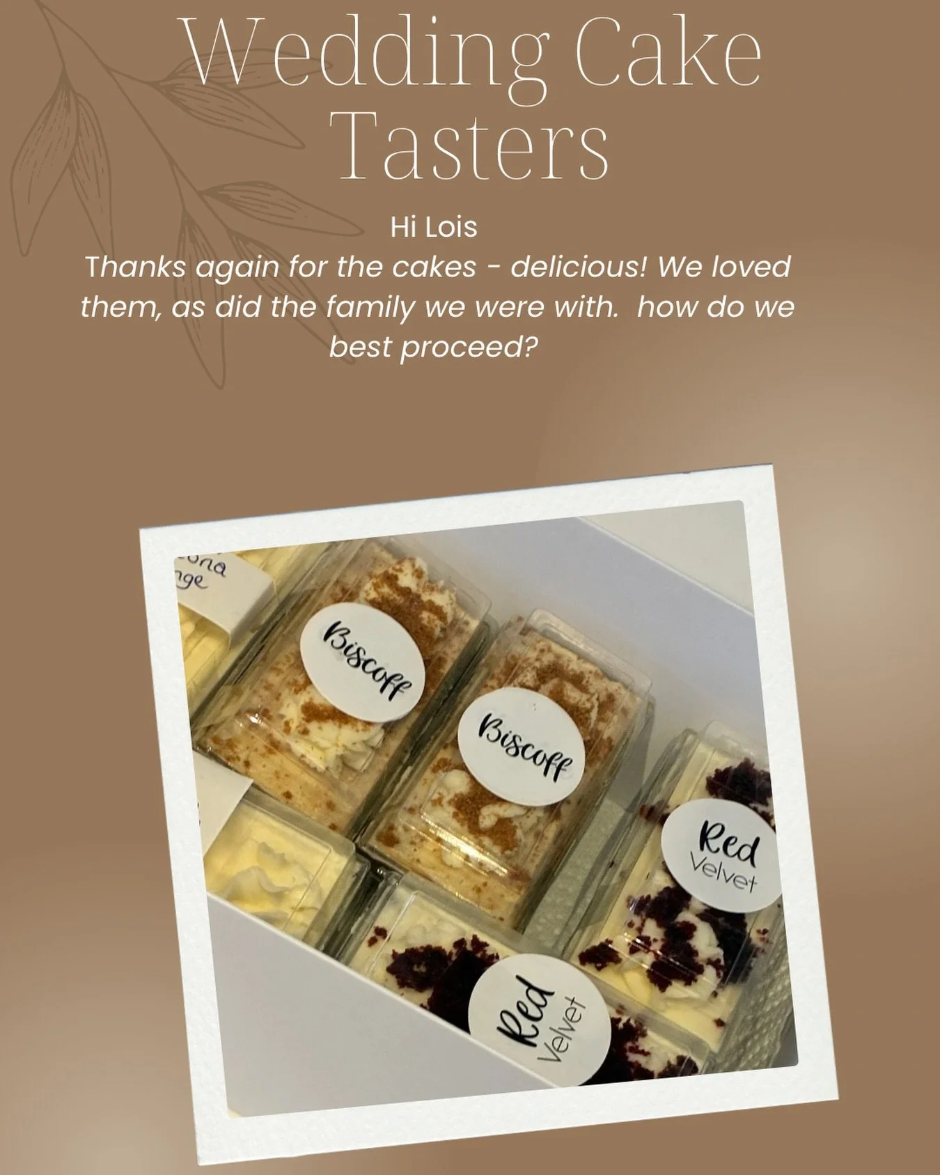 Getting married in Cambridge but live out of town? 💍✨

Don&rsquo;t let distance hold you back from finding your perfect wedding cake.

I offer postal cake tasters, so you can begin your cake journey from the comfort of your own home, wherever you&rs