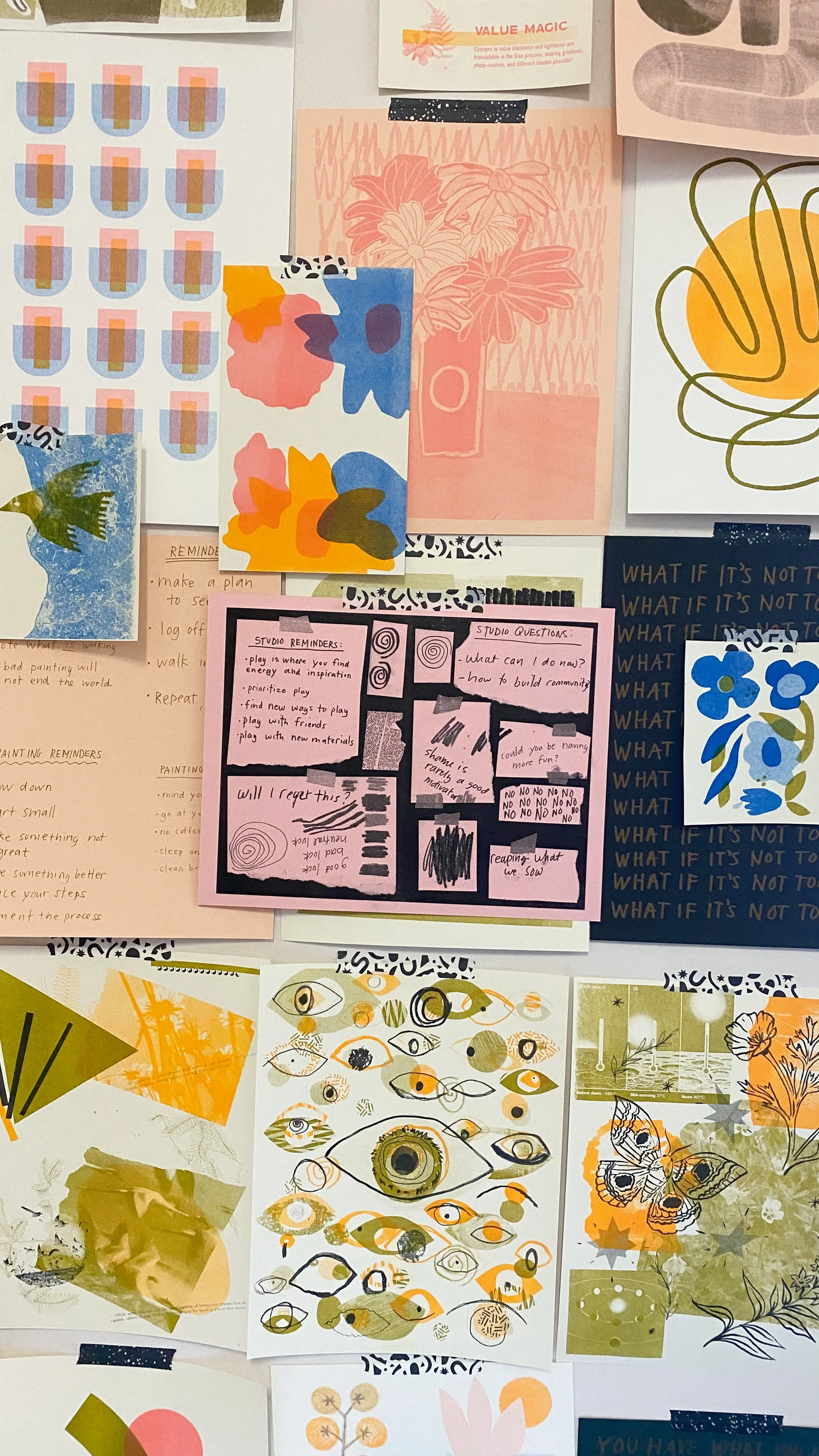 Assorted Studio Notes and Reminders Print