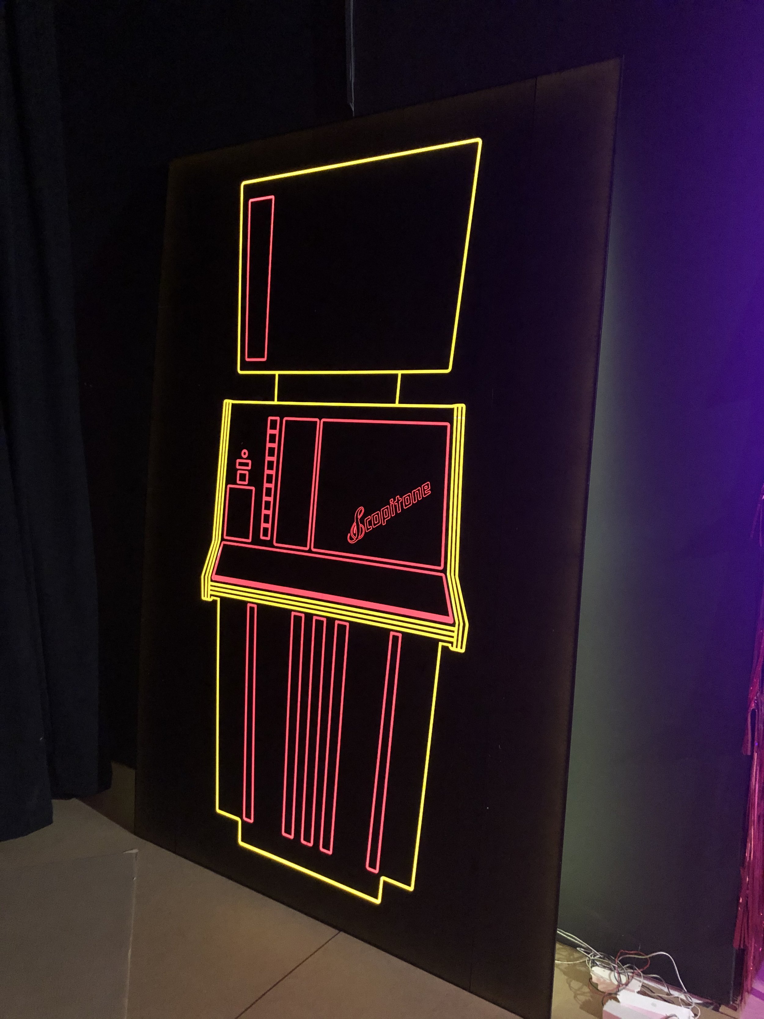 In progress install of light-up graphic