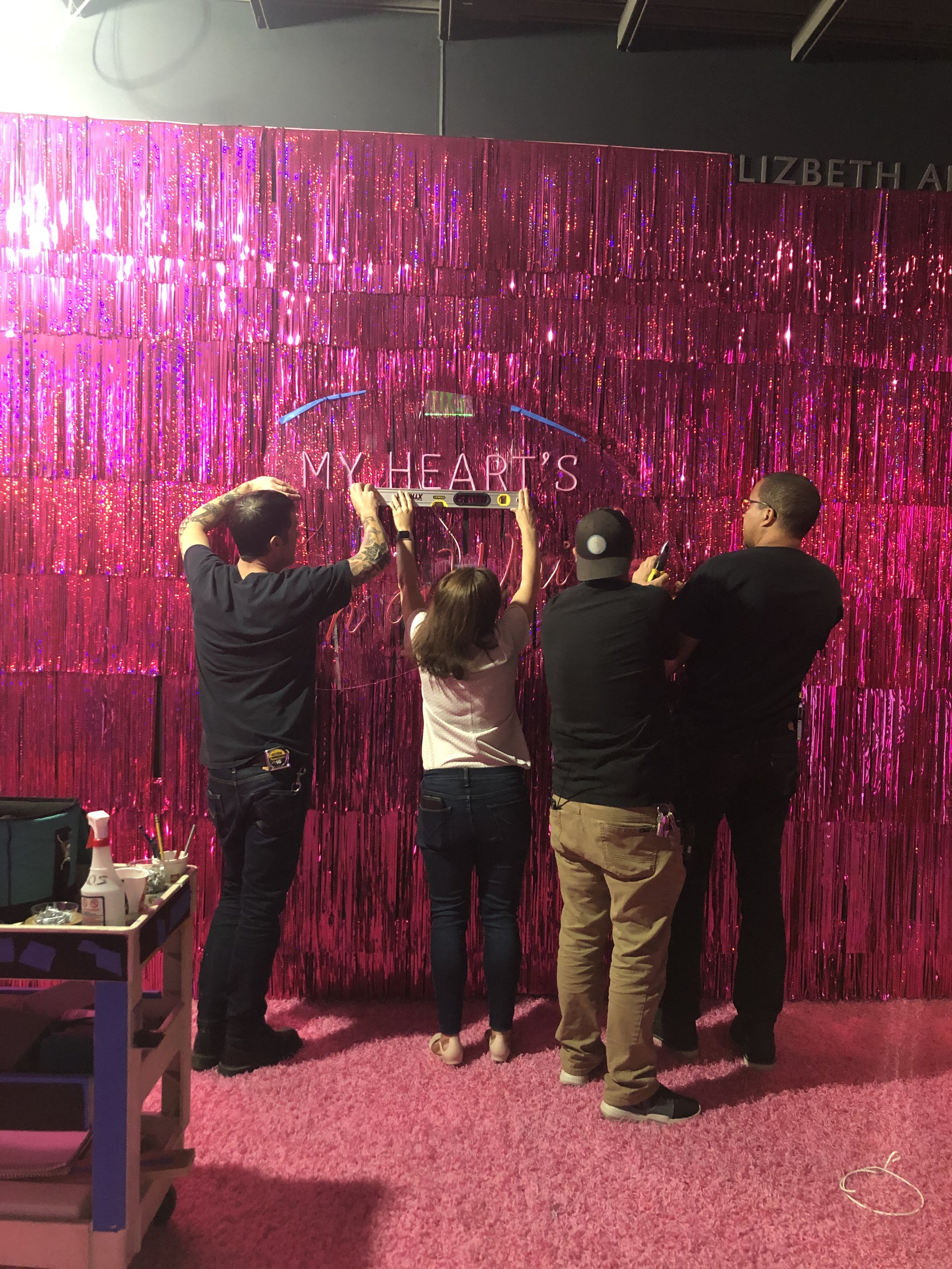 Installing the neon sign
