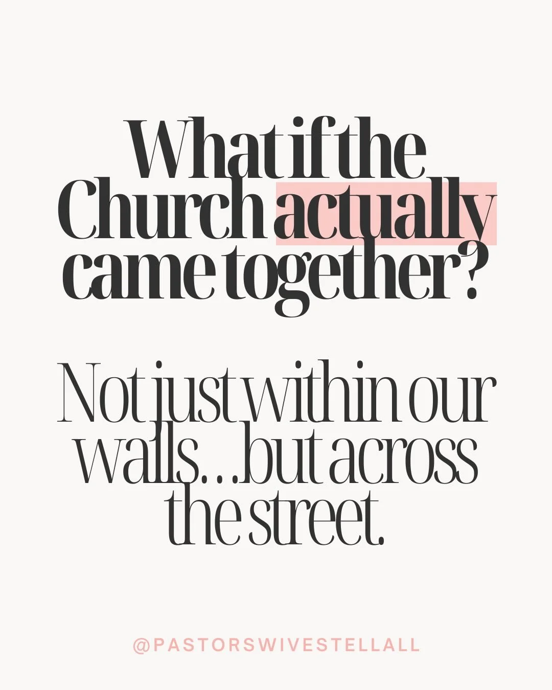 We&rsquo;re not in competition.
We&rsquo;re on the same team.

As pastors&rsquo; wives, we know how easy it is to feel comparison creep in&hellip; but we also know the power of choosing unity, encouragement, and genuine celebration for one another.

