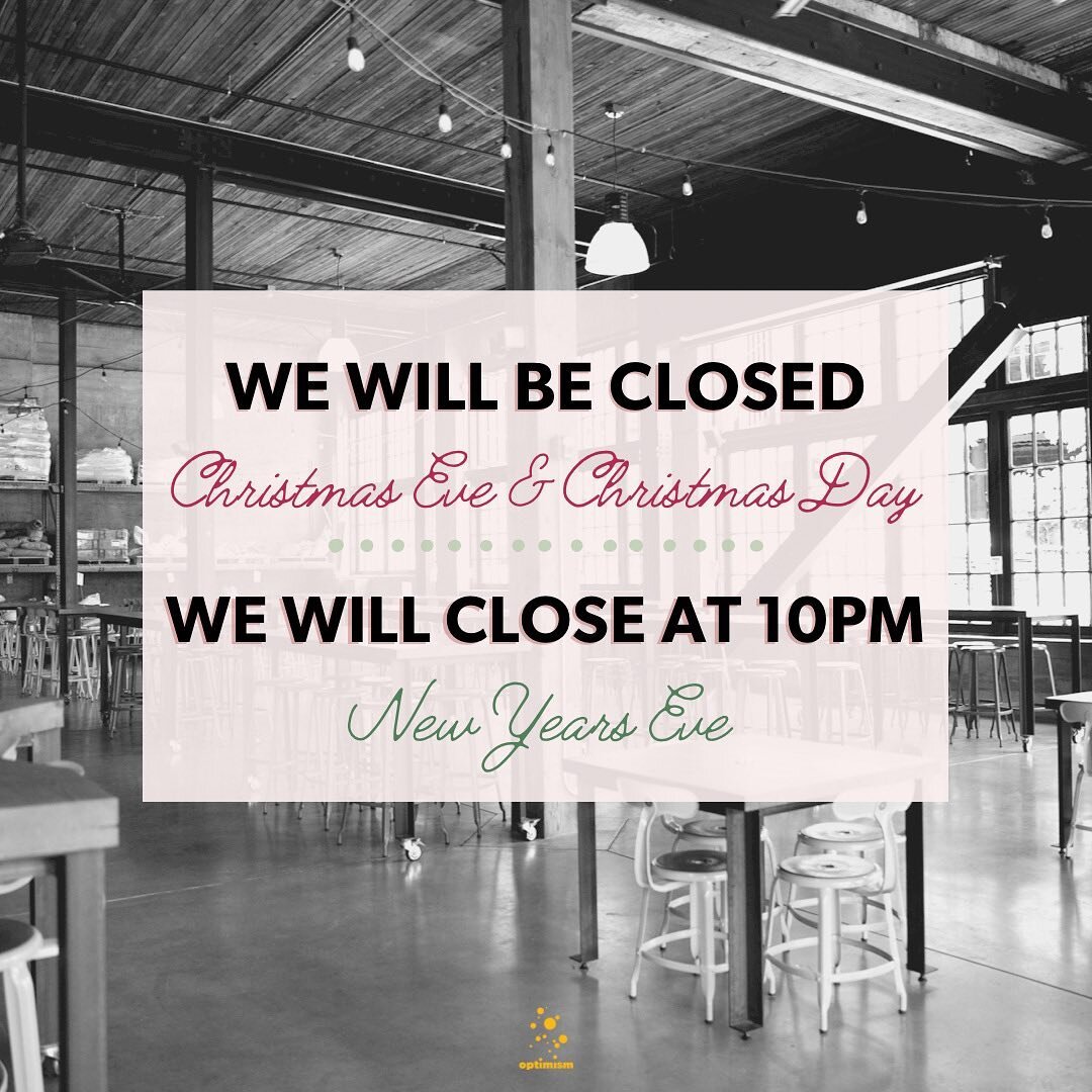 We hope you&rsquo;ve been safe and enjoying the holiday season. We will be closed Saturday (12/24) and Sunday (12/25) in observance of the Christmas holiday. We&rsquo;ll reopen Monday, 12/26, at noon for our regular scheduled programming 🤩