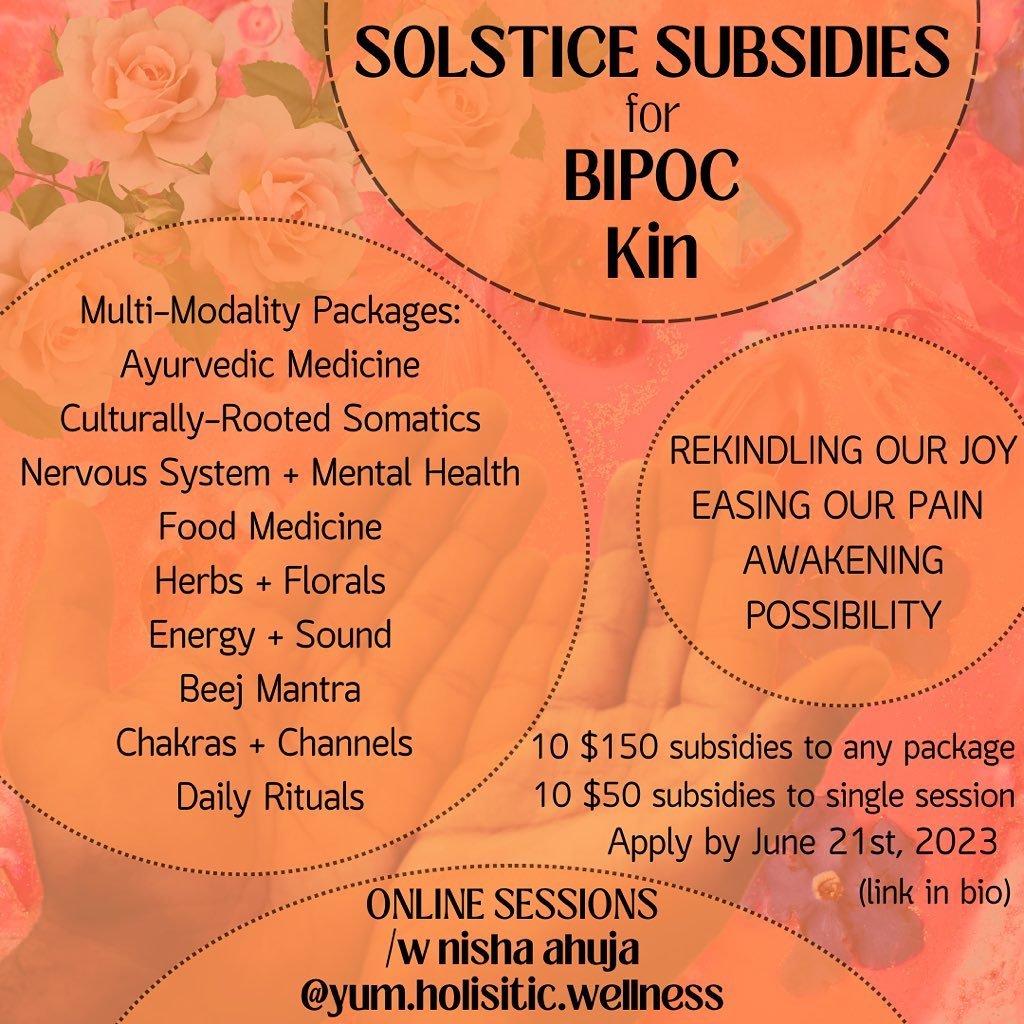 Excited to Announce subsidies for BIPOC community! (Apply by June 21st, link in the bio) 

Its June: Pride 🌈, Juneteenth, and Indigenous People&rsquo;s Month- amongst all the pain and harm happening, its also a time to cultivate more space for our J