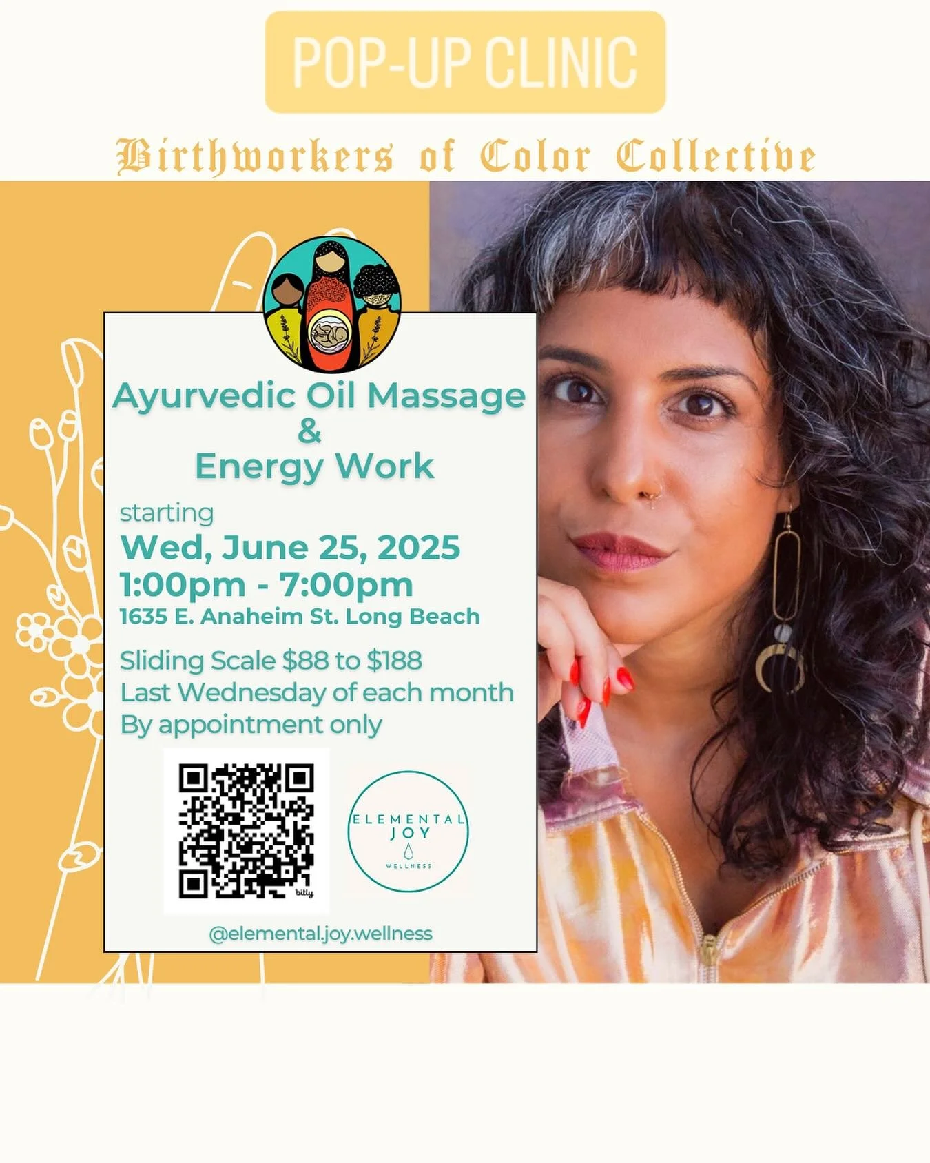 Pop-Up Clinic on this NEW MOON 🌑✨ 🌱 
Ayurvedic Oil Massage &amp; Energy Healing at @birthworkersofcolor with @elemental.joy.wellness /nisha ahuja (booking link in bio)
 This heart nourishing &amp; nervous system resetting treatment combines Ayurved