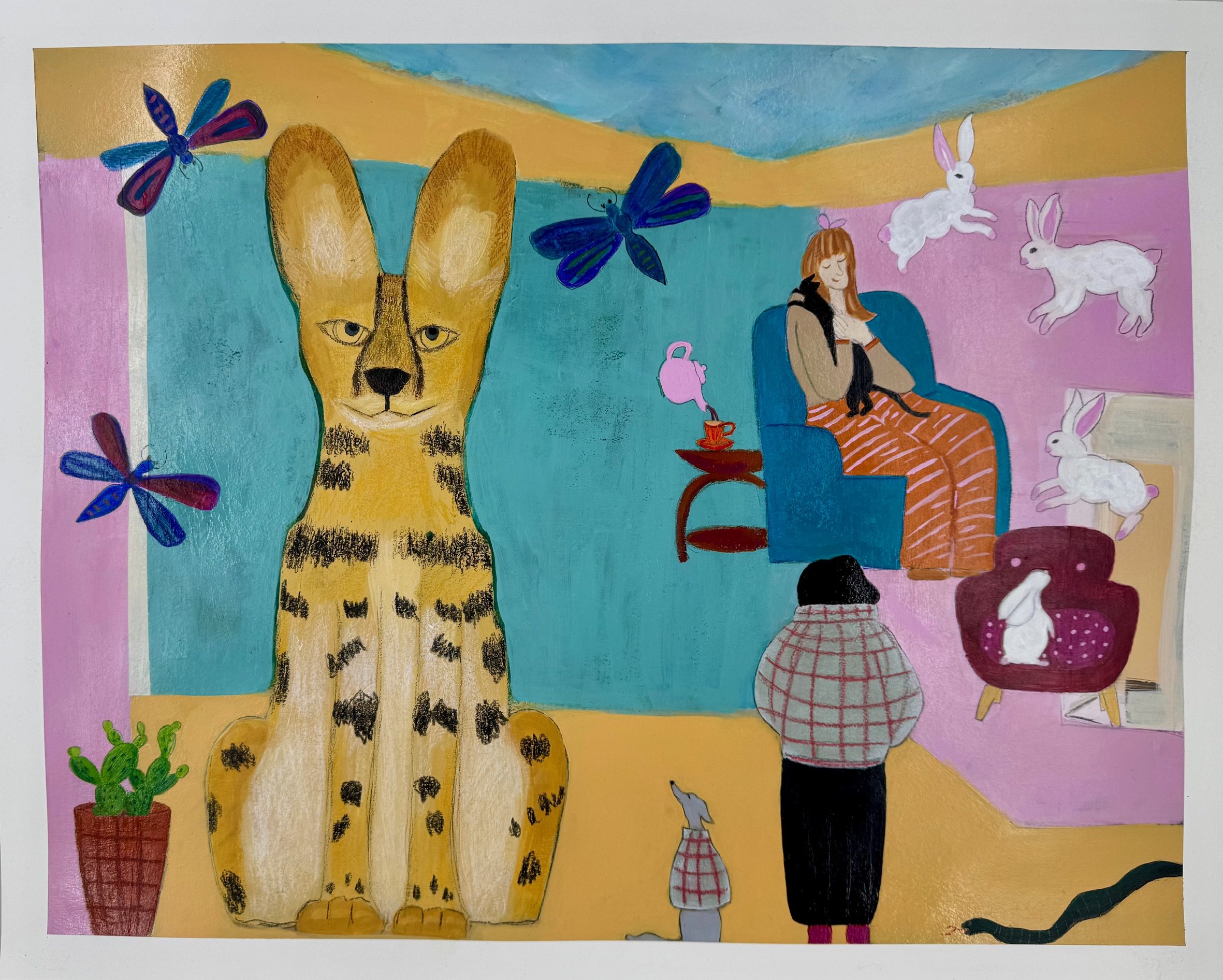 All Creatures Great and Small
2025
Acrylic, Pastels, graphite on paper
12"x24"