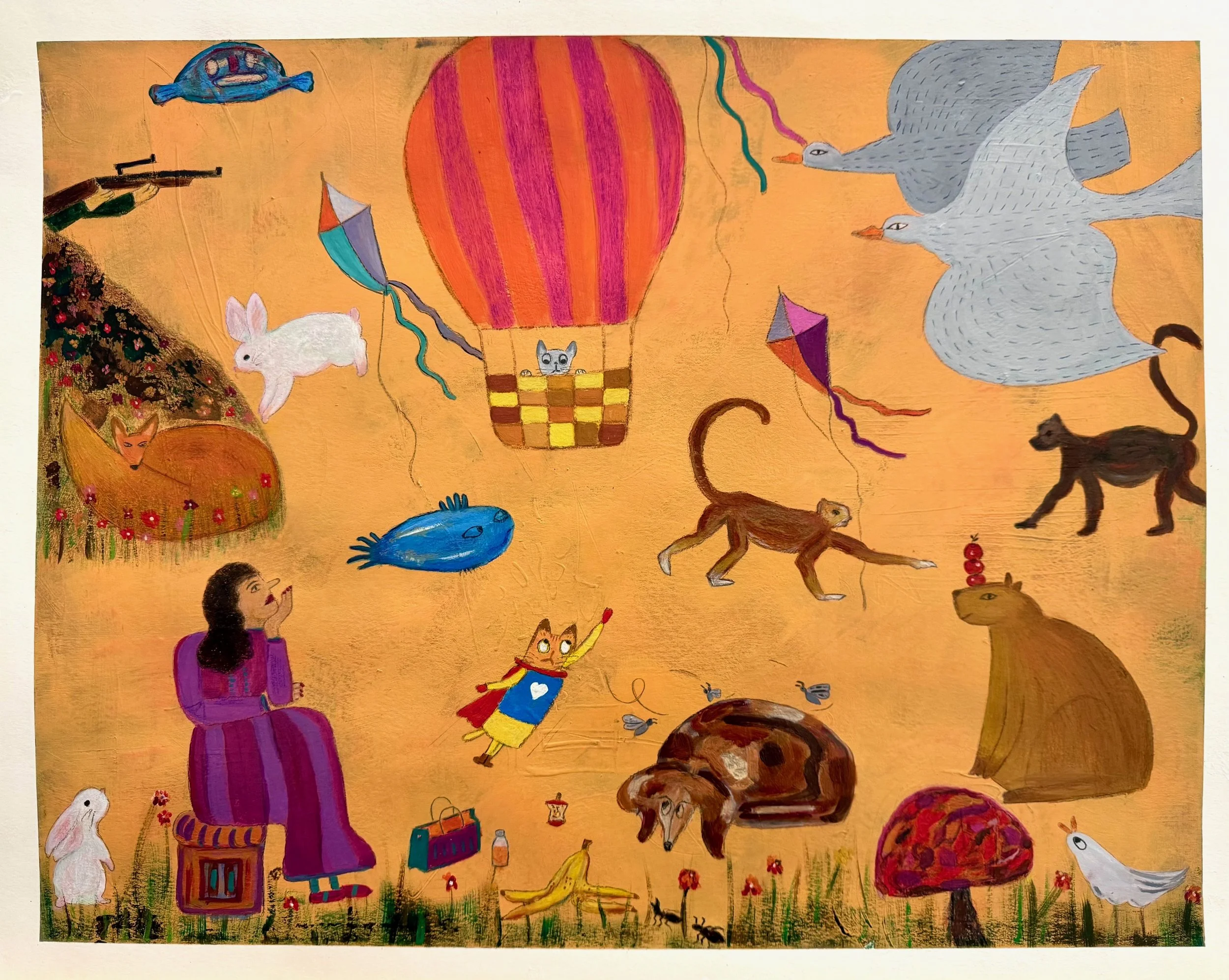 You Better Watch Yourself
2025
Acrylic, Pastels, graphite on paper
12"x24"