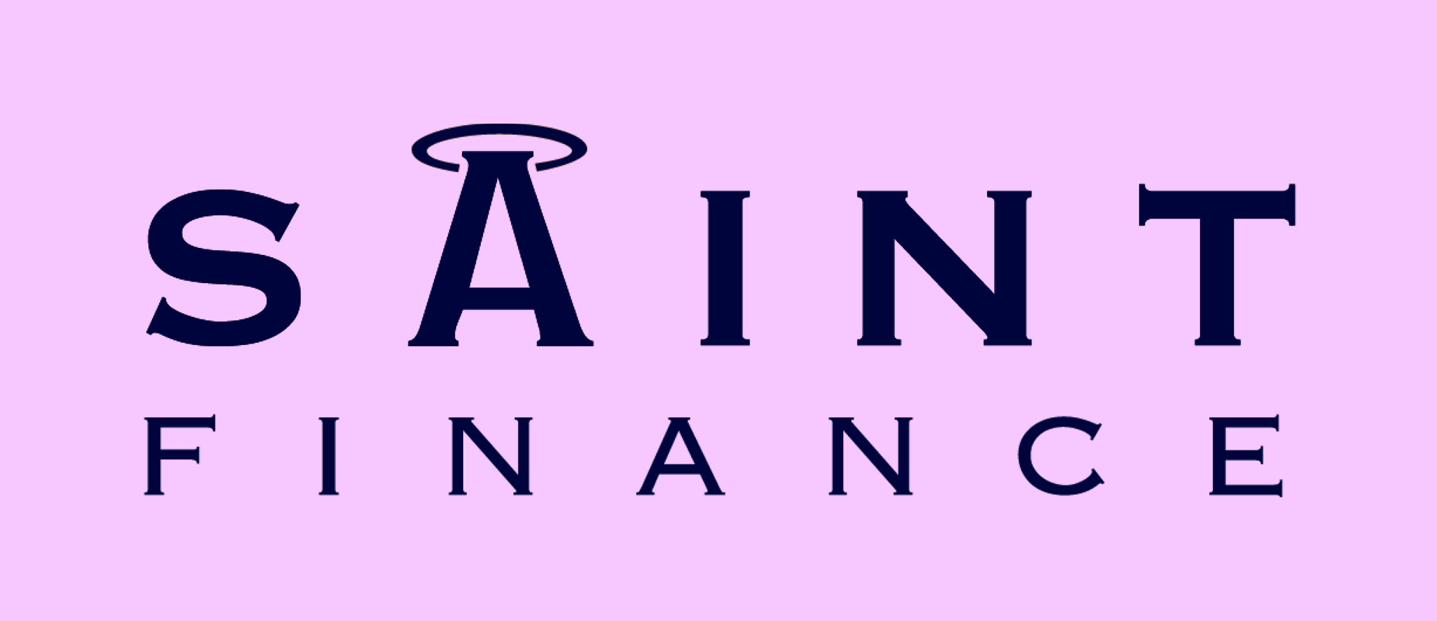 Logo for Saint Finance with the word 'SAINT' in large font and a halo over the letter 'A' on a purple background.