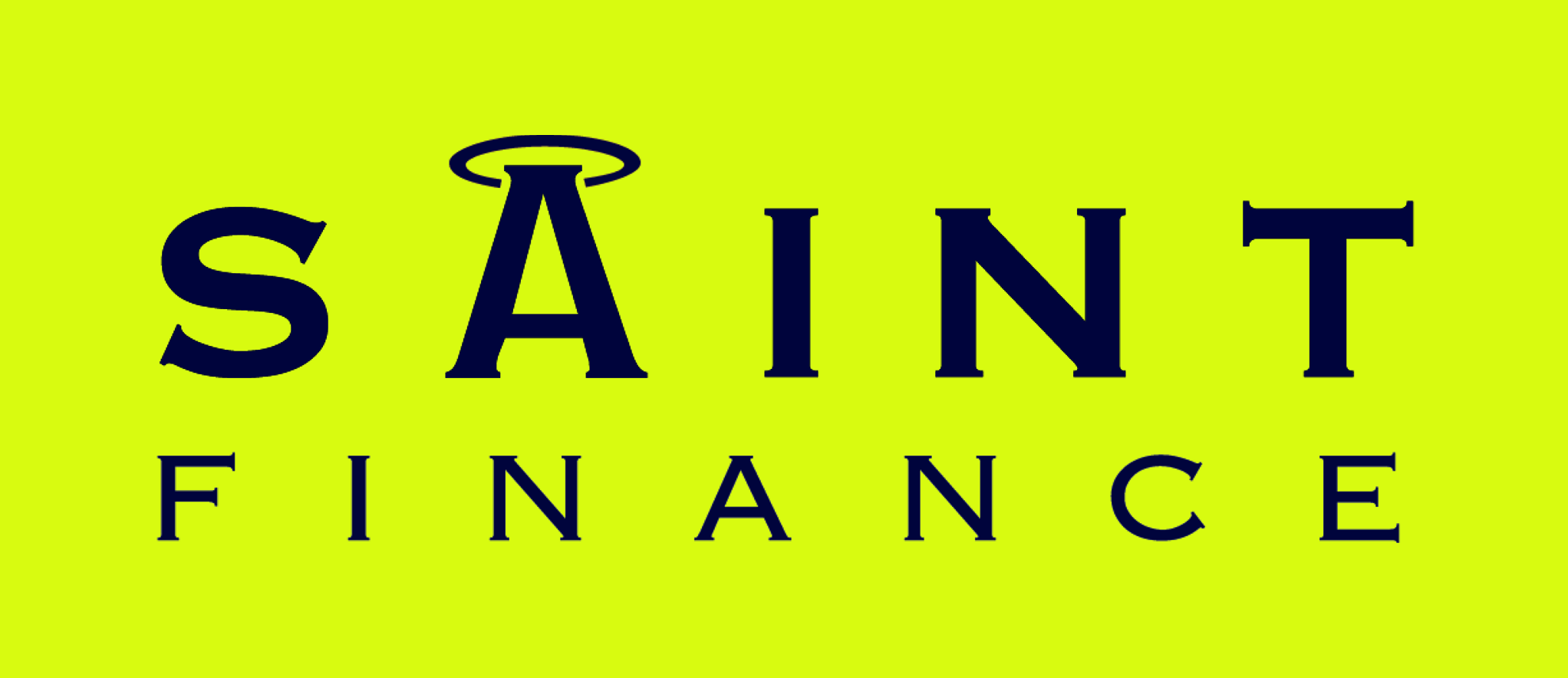 Logo for Saint Finance with the word 'SAINT' in large font and a halo over the letter 'A' on a purple background.