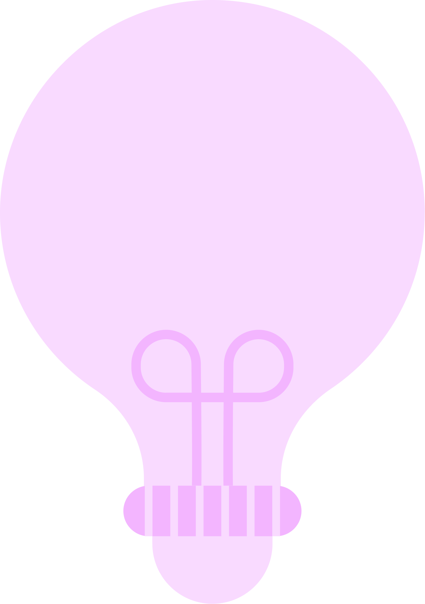 A purple, stylized illustration of a human skull with geometric and digital design elements