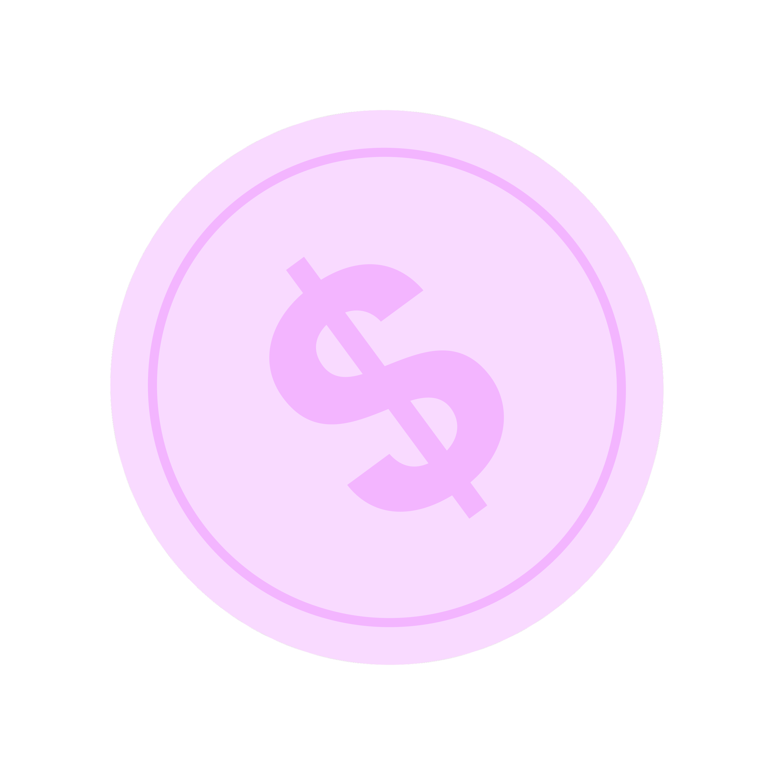 Close-up of a purple alarm clock with a dollar sign symbol in the center.